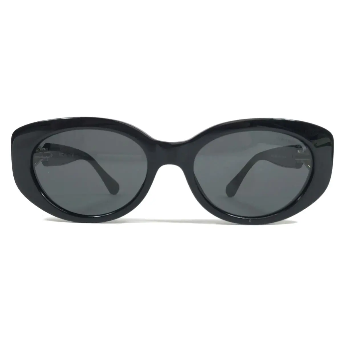 Sunglasses SK6002 105787 Polished Black Oval Frames Yellow Crystals by Swarovski