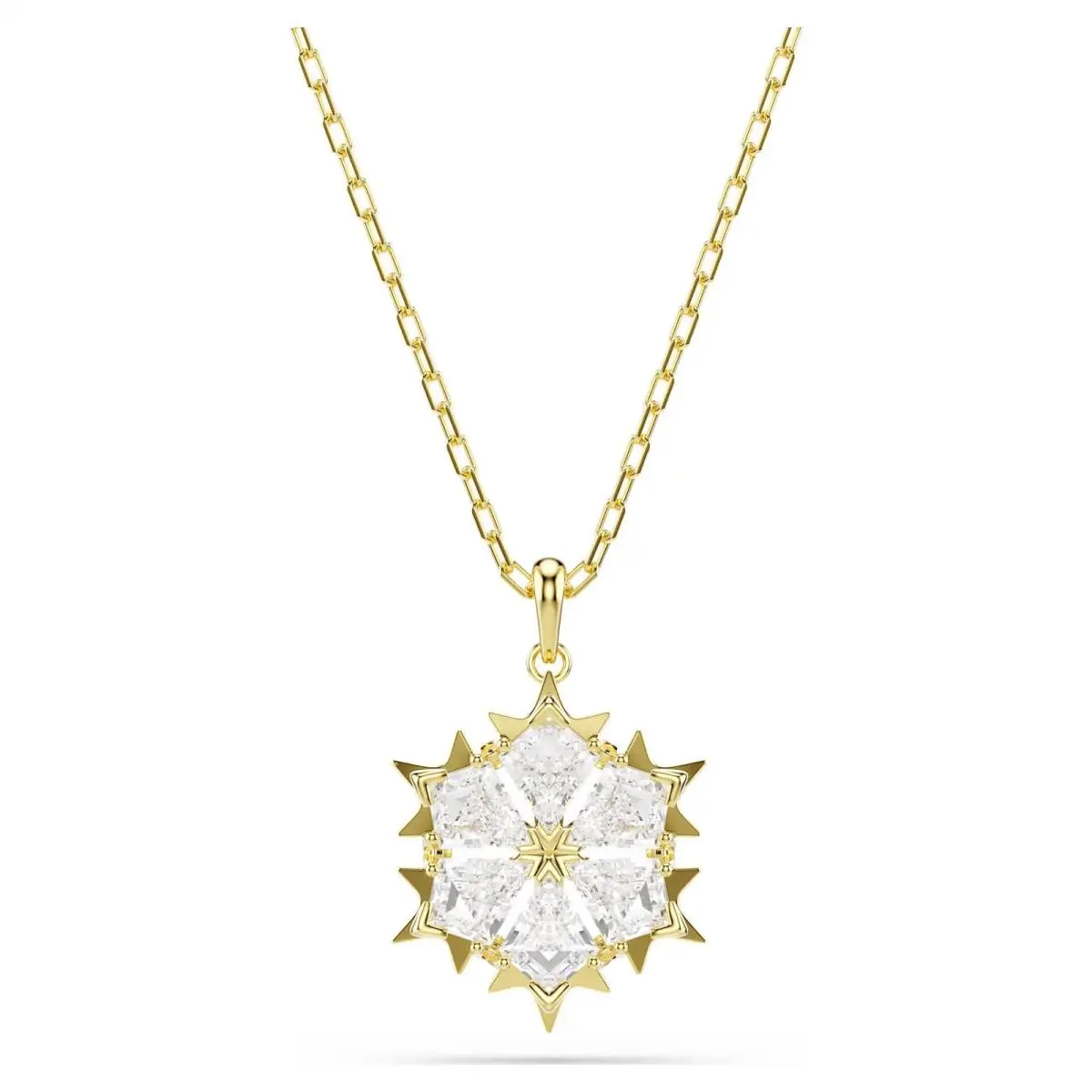 Magic Pendant Mixed Cuts Snowflake White 18K Gold Plated 5757788 by Swarovski
