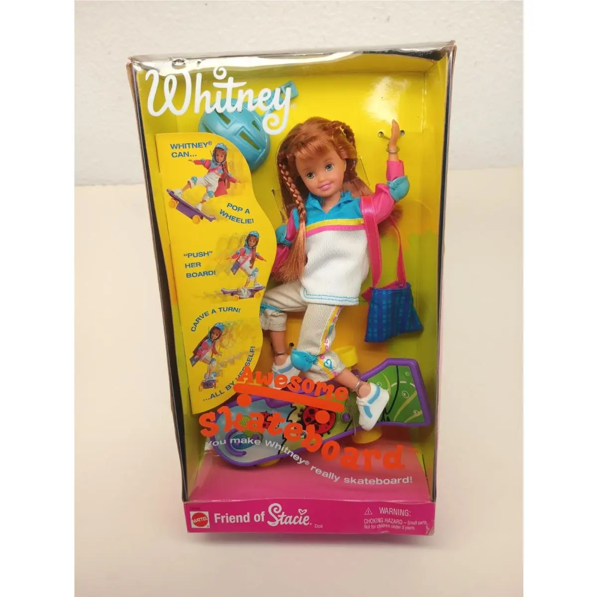 Vintage 1999 Mattel Barbie Doll Whitney Awesome Skateboard 24990