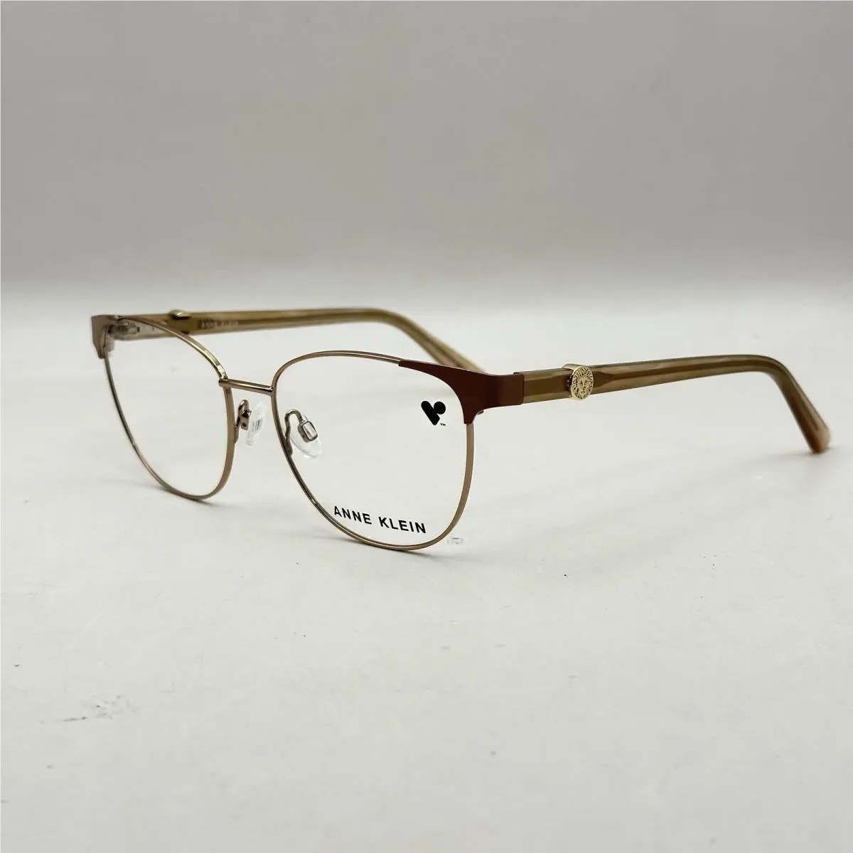 Anne Klein Womens Phantos Cat Eye Thin Metal Eyeglasses AK5133 Taupe