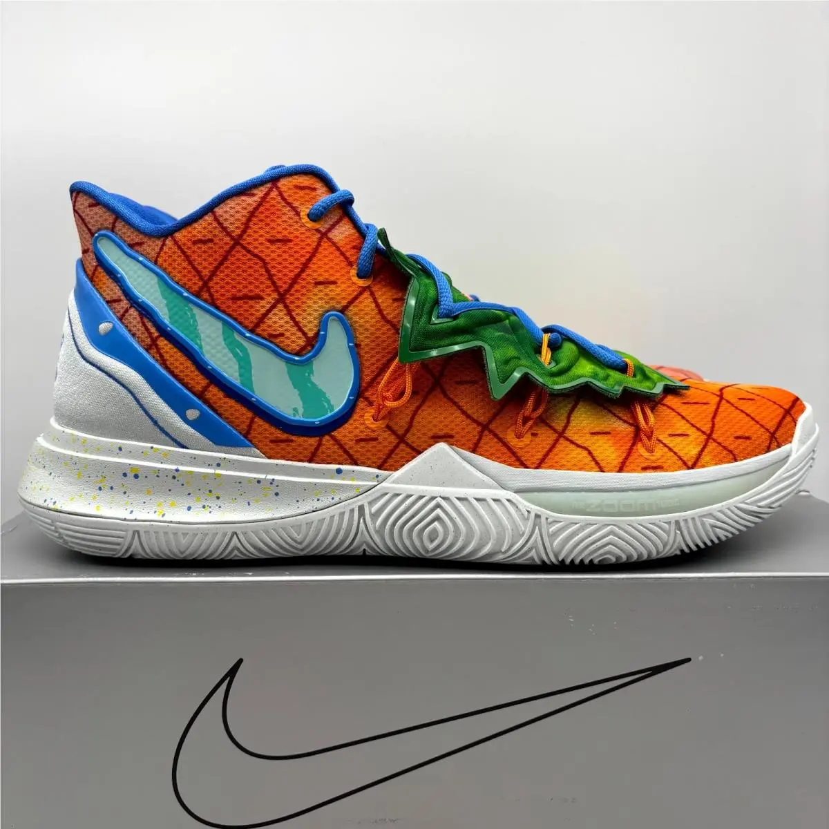 Nike Kyrie 5 Spongebob Pineapple House Orange Athletic Shoes 14 Men`s CJ6951-800