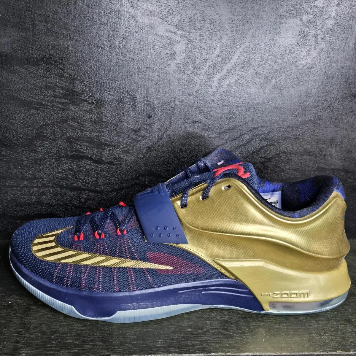 Nike Zoom KD 7 Vii Premium Gold Medal Navy Blue Gold SZ 14 706858-476 DS Rare