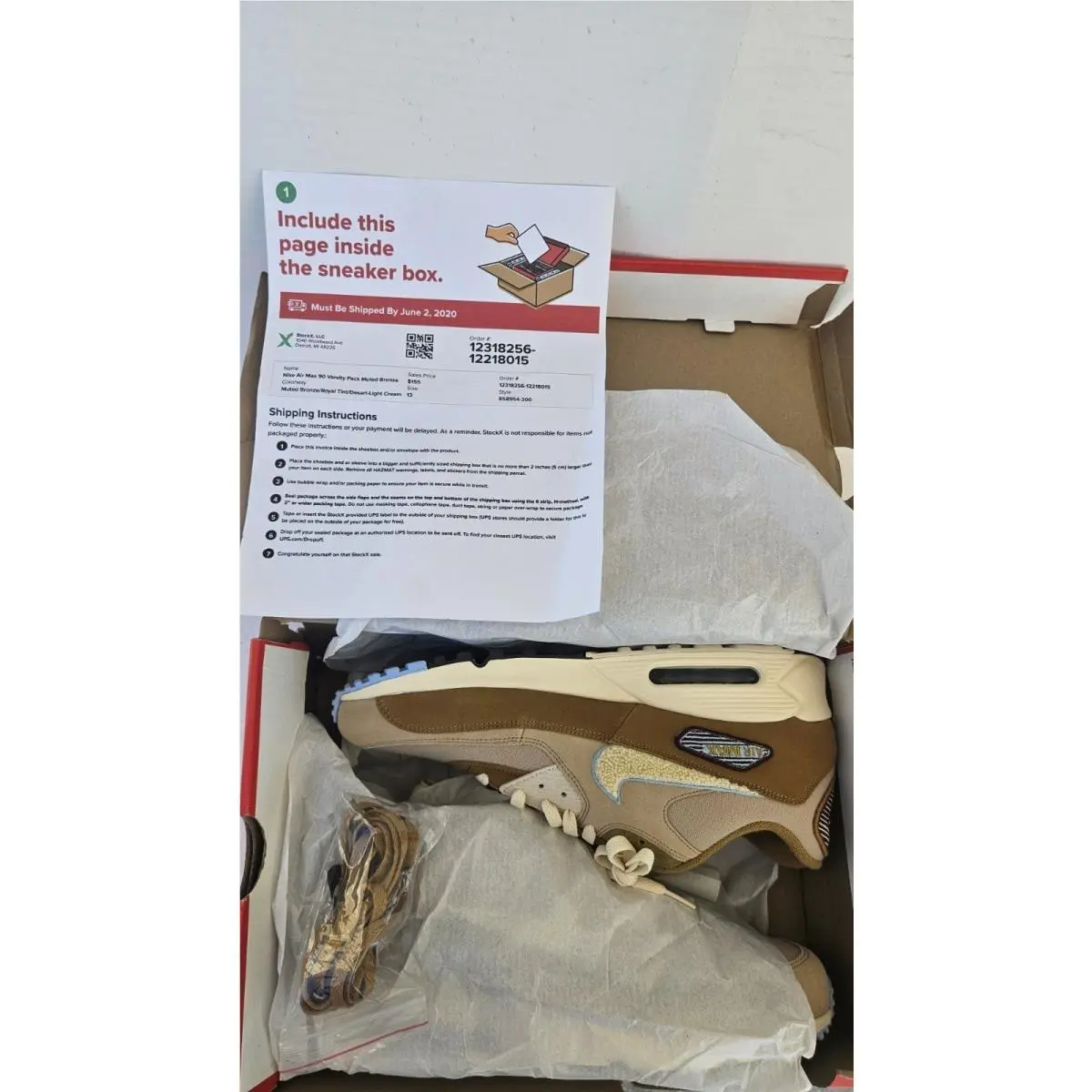 Nike shoes - Nike Air Max 90 - Air Max - 858954-200 - Brown, Manufacturer: Muted Bronze/Royal Tint/Desert/Light Cream 10