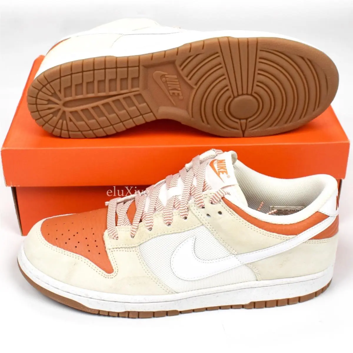 2007 Nike Dunk Low CL Hoop Orange Beige Suede Sneakers Men`s 9 DS