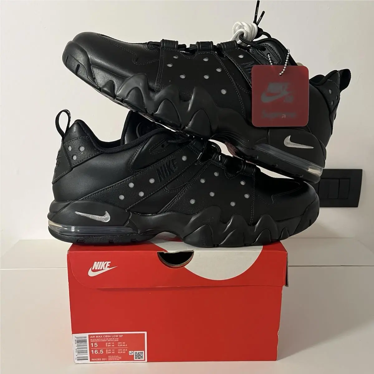 Supreme x Nike SB Air Max 2 CB `94 Low Black IM4283-100 Men`s Size 15 Rare