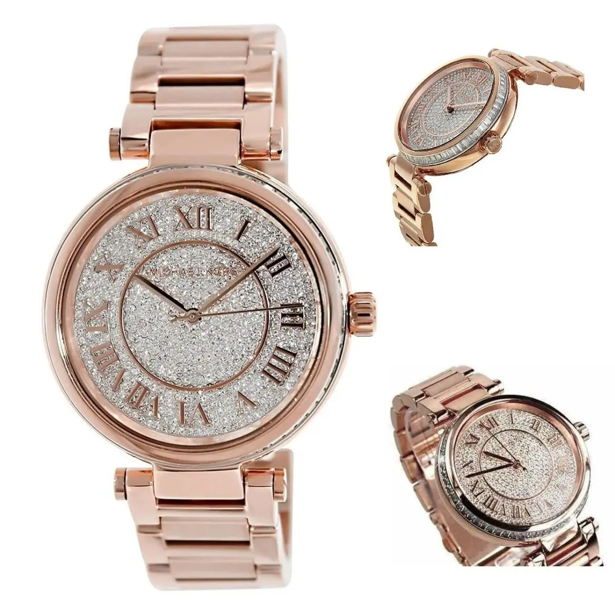 Skylar Pave Glitz Crystal Rose Gold Watch MK5868 by Michael Kors