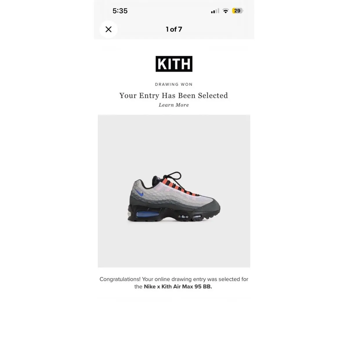Nike x Kith Air Max 95 BB - Sz 9.5 Msg Knicks Presale