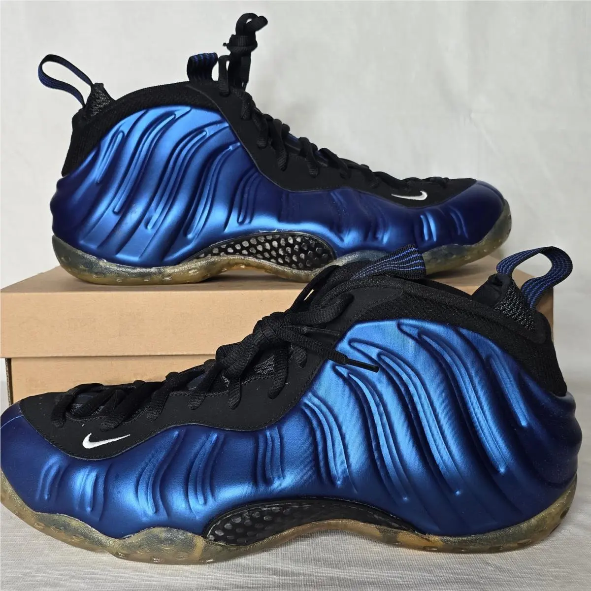 Nike Air Foamposite One Blue Metallic Basketball Shoes Mens Size 14NOS 2010 DS
