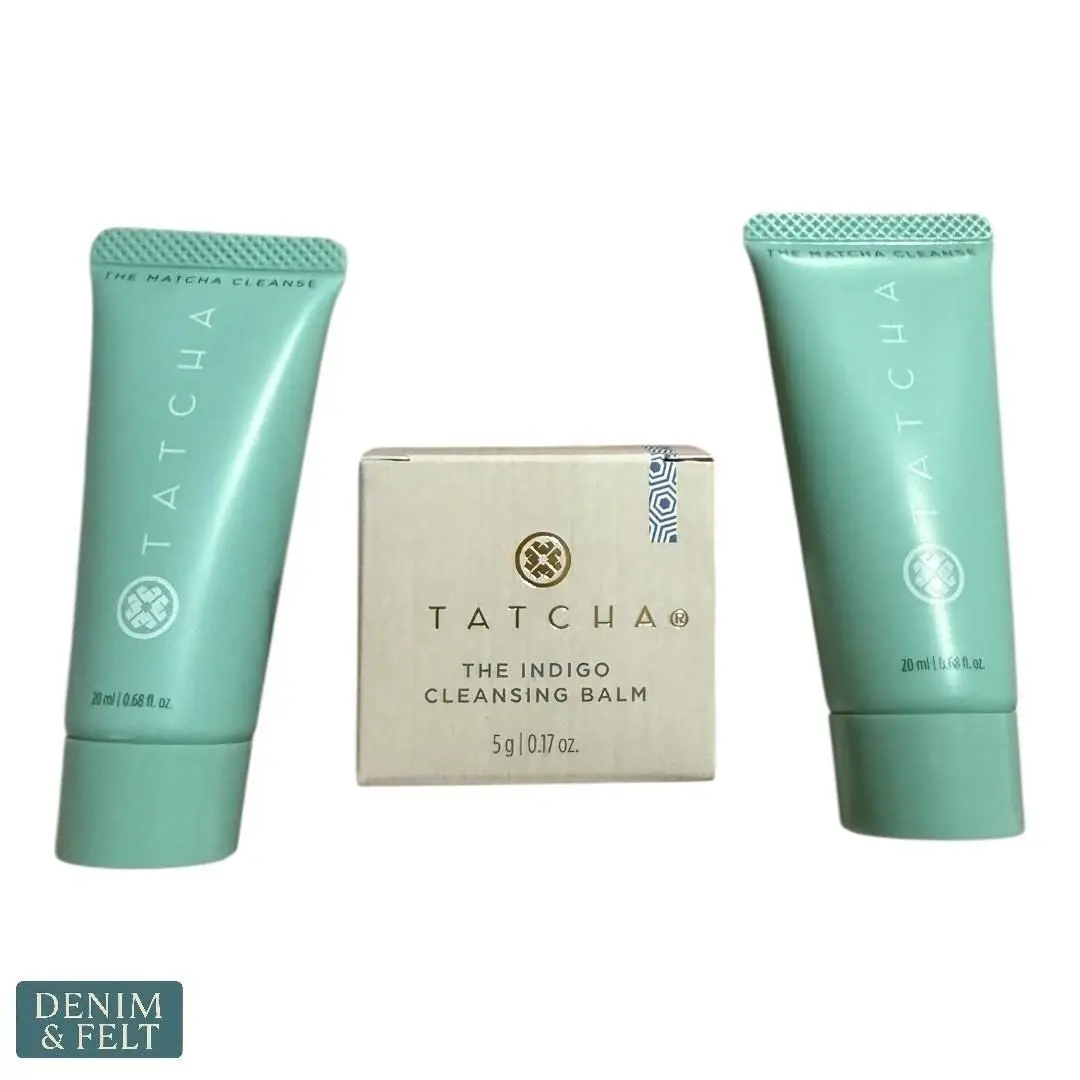 Tatcha Mini Skincare Set Matcha Cleanse + Indigo Cleansing Balm 3pc
