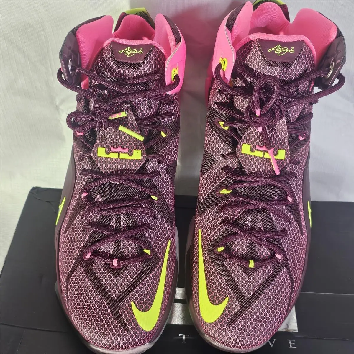 Nike shoes - Nike LeBron XII - LeBron XII - 684593-607 - merlot/mtllc silver-vlt-pink pw 1