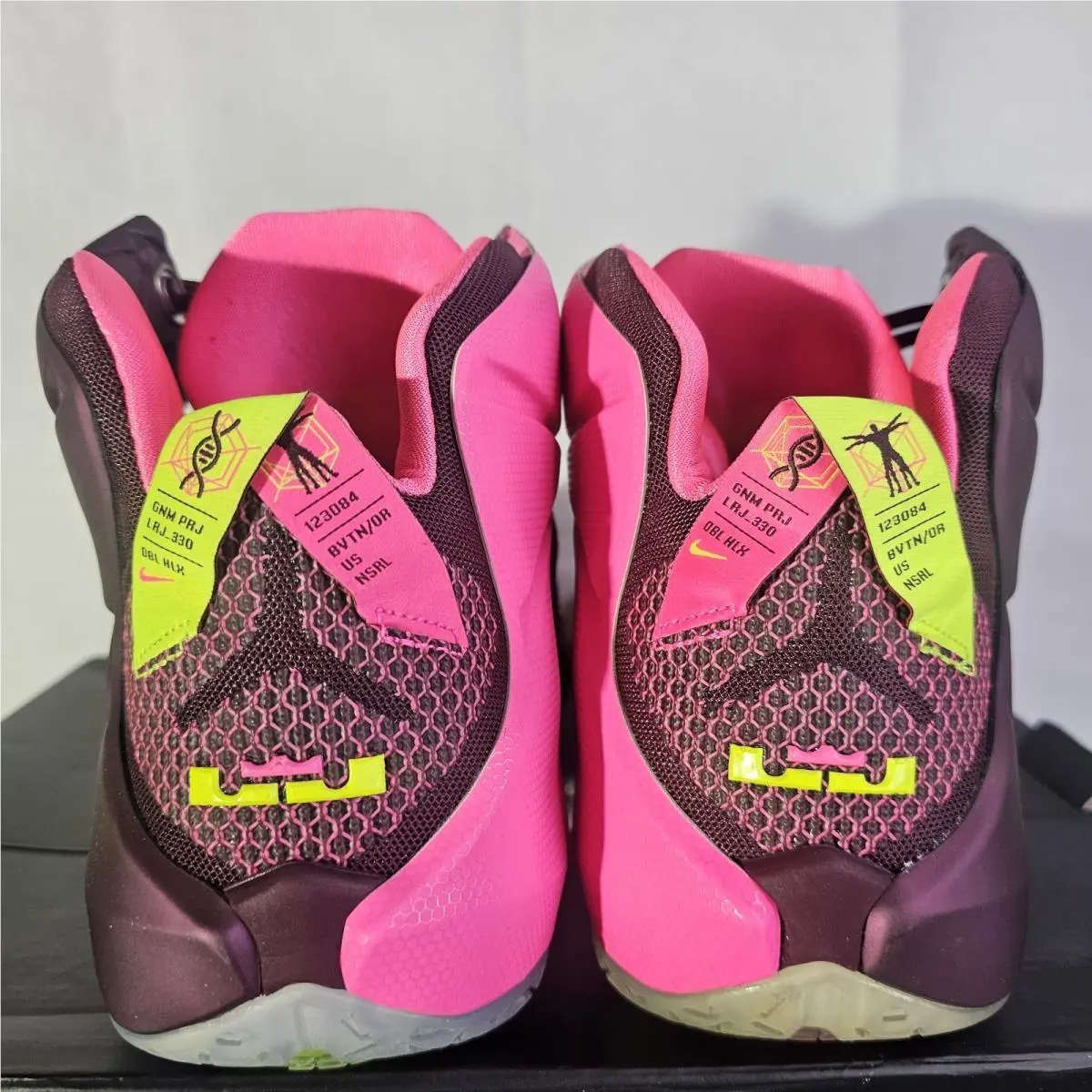 Nike shoes - Nike LeBron XII - LeBron XII - 684593-607 - merlot/mtllc silver-vlt-pink pw 4
