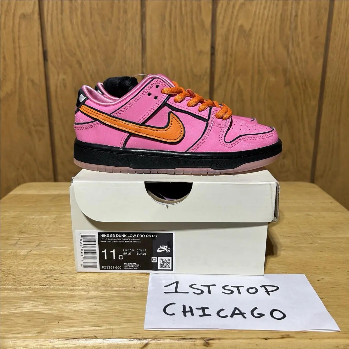 Nike SB Dunk Low Power Puff Girls Blossom Preschool Size 11C PS FZ3351-600
