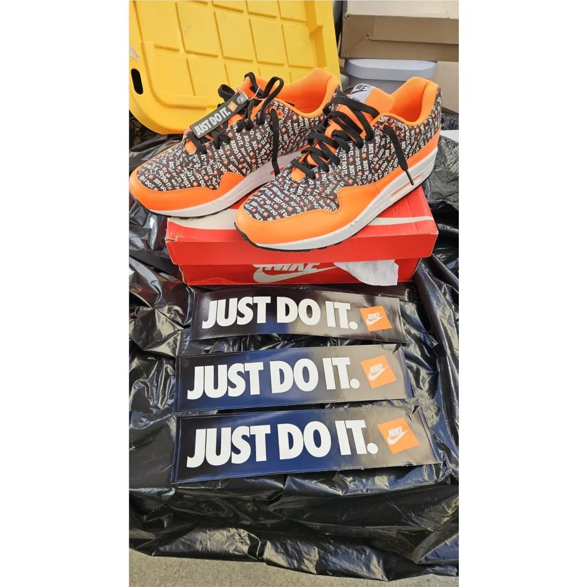 Nike Air Max 1 Premium `just Do It Orange 875844 008 Sz 13