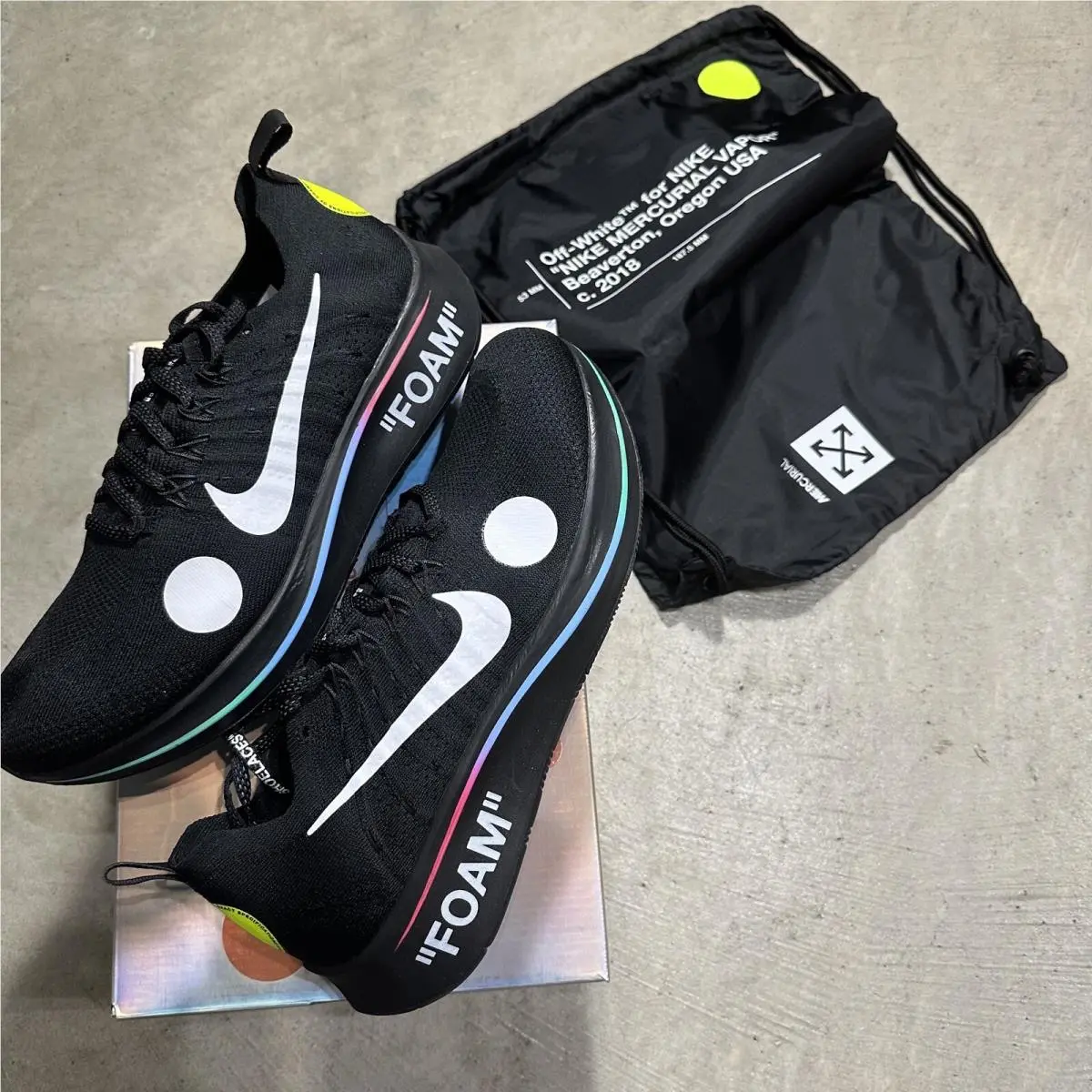 Nike Zoom Fly Mercurial Flyknit Off-white Black Shoes Men’s US 11.5 Eur 45.5