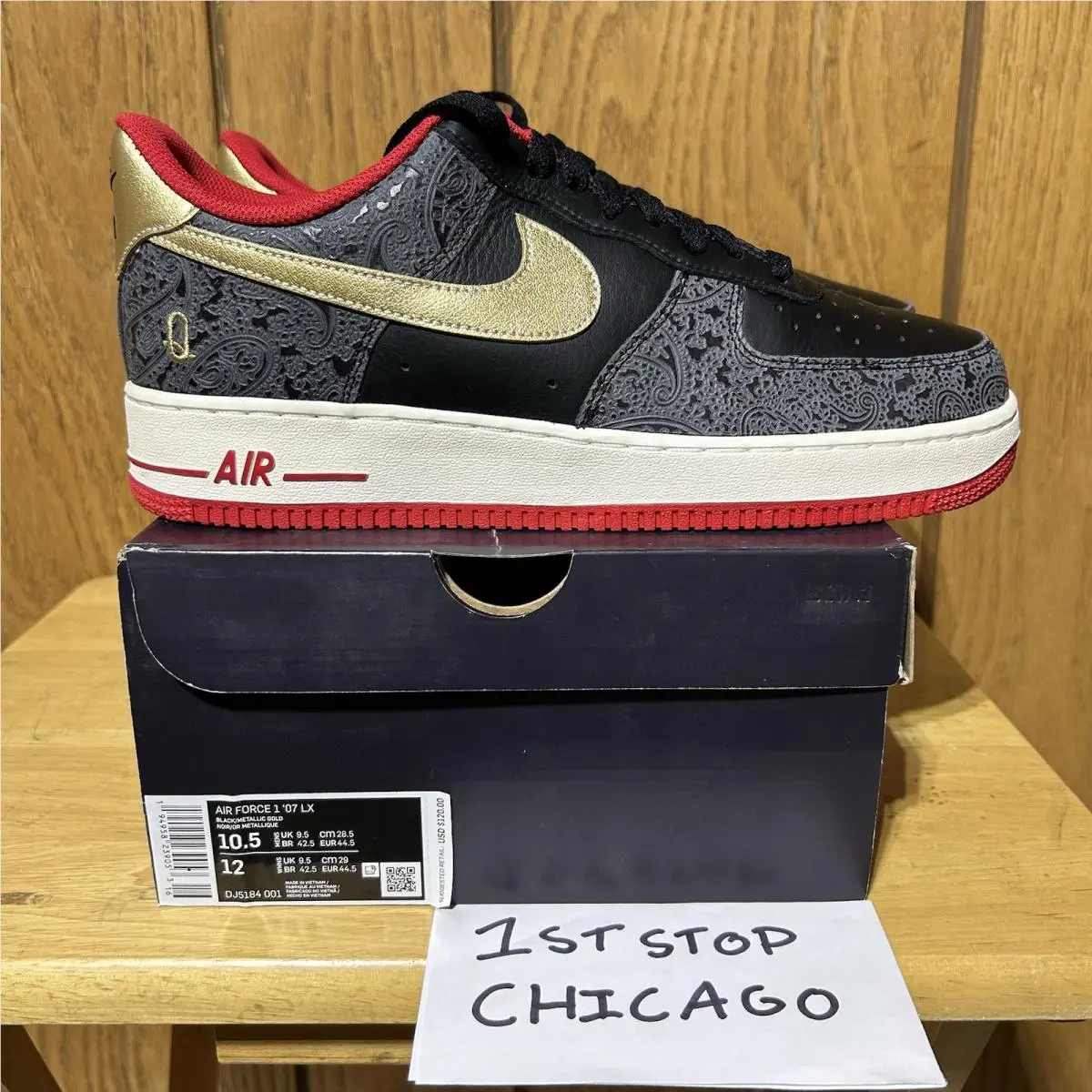 Nike Air Force 1 Low ‘07 LX Spades King Queen Black DJ5184-001 Men’s 10.5