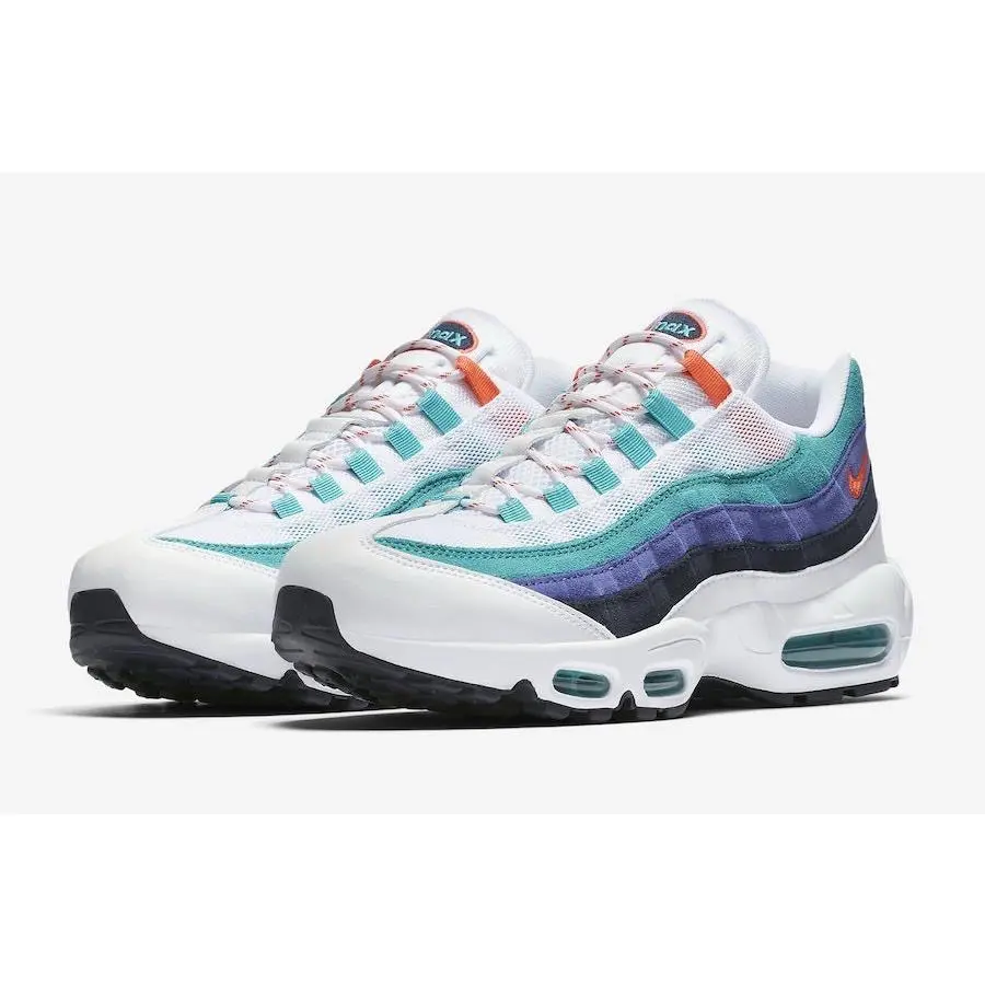 Nike Air Max 95 White Flash Crimson Hyper Jade AV7939-100 Men`s Size 10.5