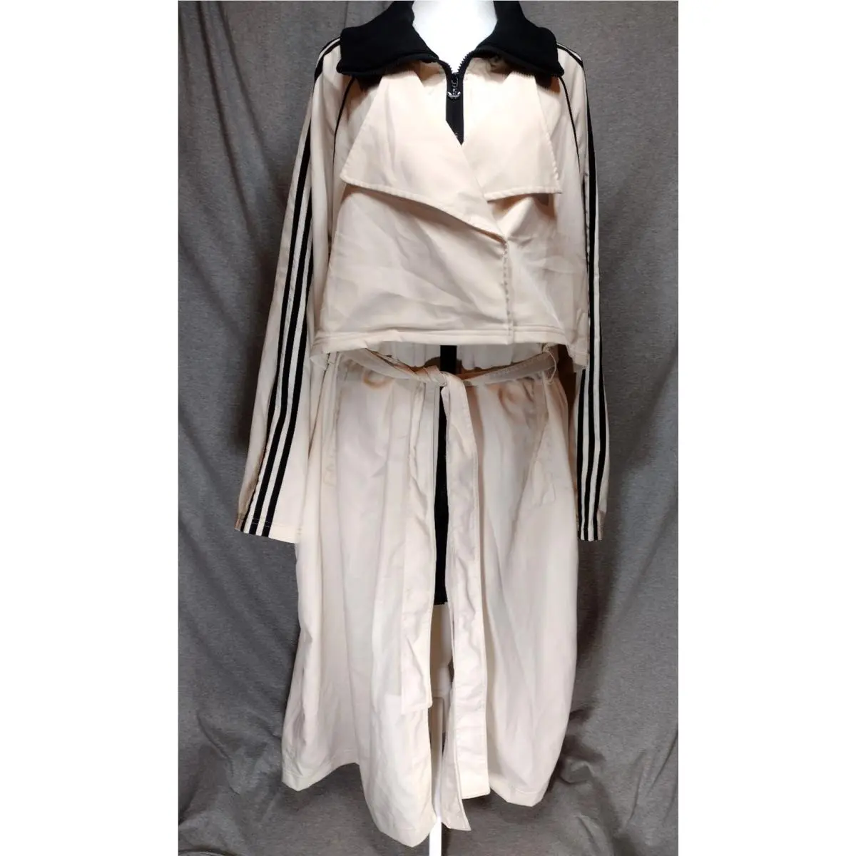 Adidas s Always Trench Coat Wonder White/black Womens 4X 2 pc