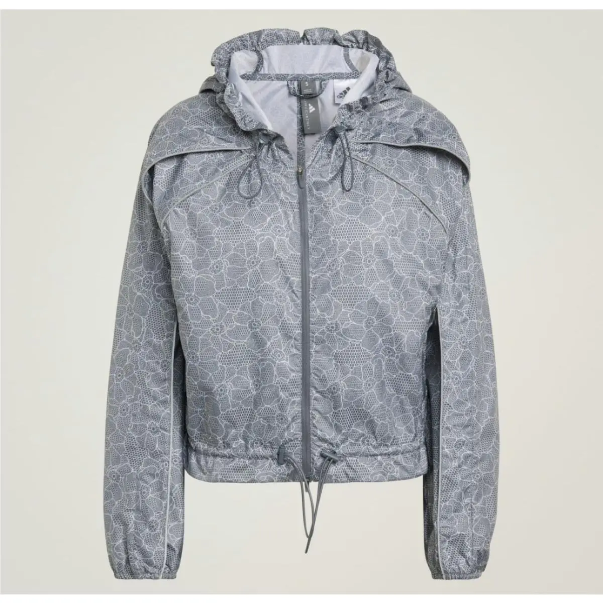 Adidas Women`s Medium Stella Mccartney Running Floral Lace Print Jacket
