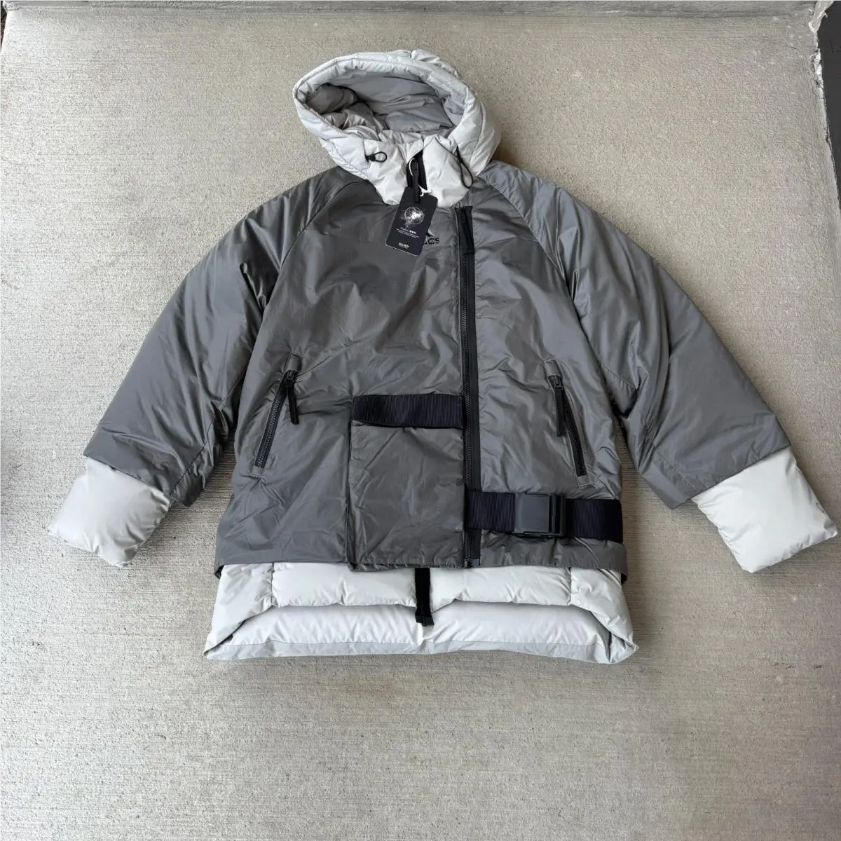 Womens Cold.rdy Down Puffer Jacket Metal Gray Full Zip Outdoor XS by Adidas