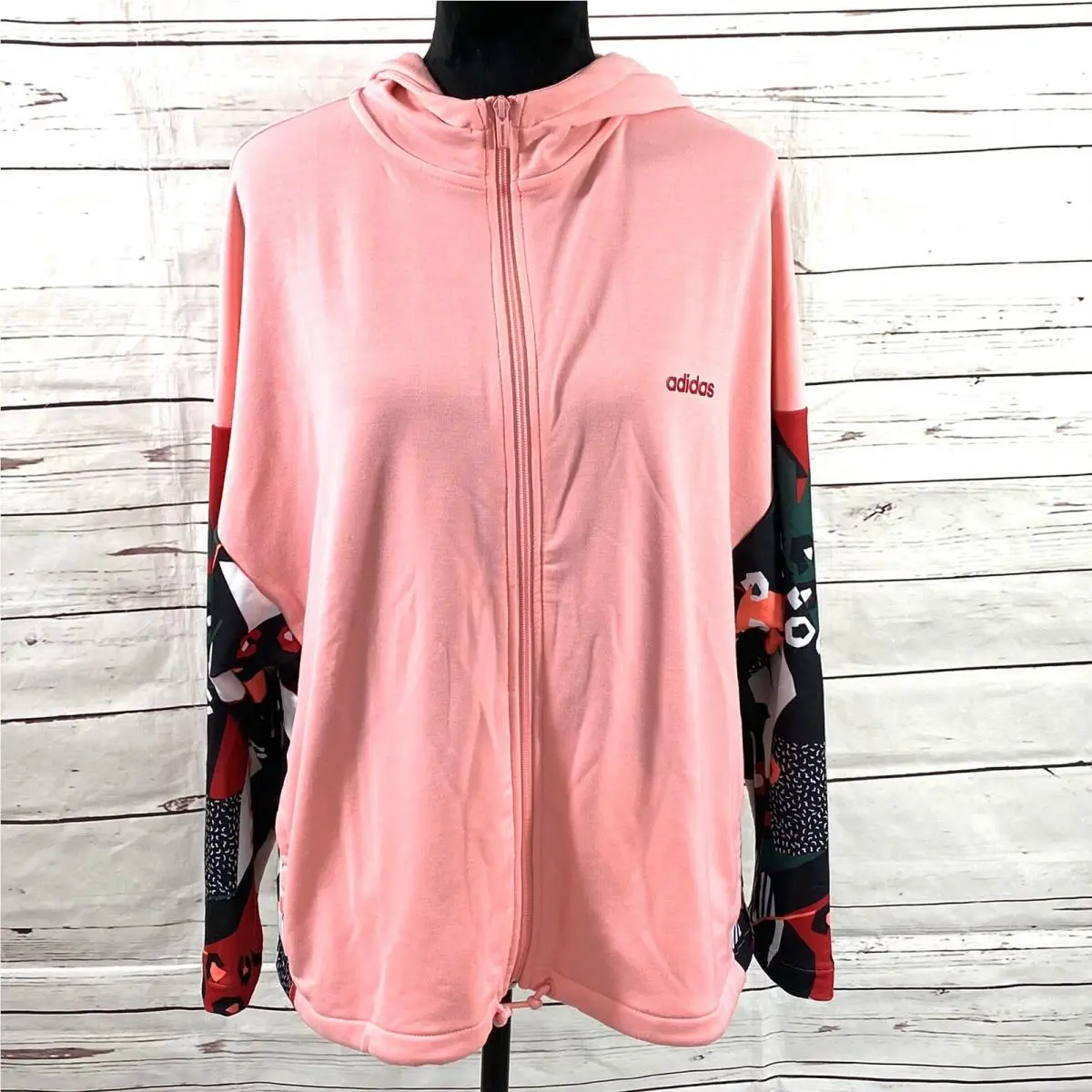 Adidas Women`s Farm Rio Essentials Hoodie Jacket Pink FL0154 Size M