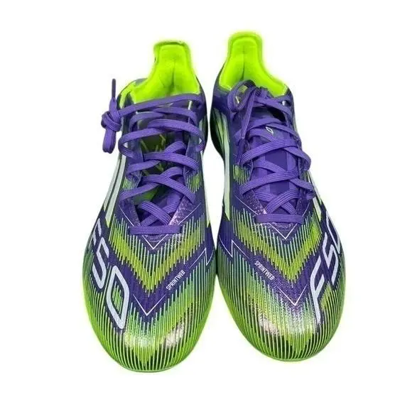 Adidas F50 Football Soccer Cleat Purple Neon Green Sprint Web Compression Fit 10
