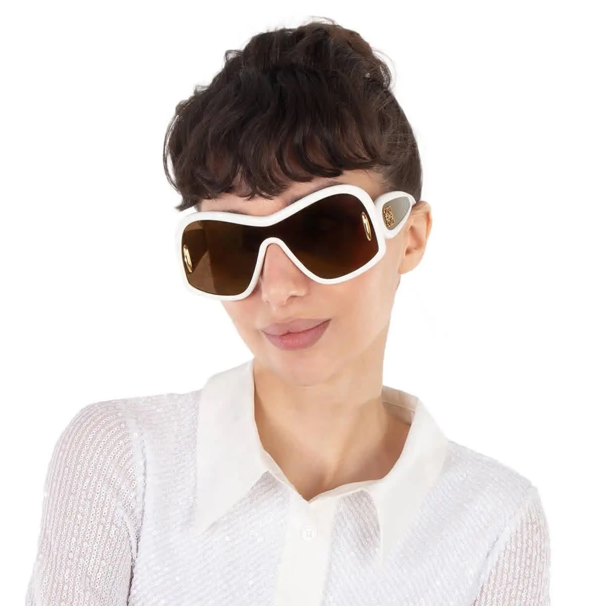 Brown Mirror Mask Unisex Sunglasses LW40131I 25G 135 LW40131I 25G 135 by Loewe