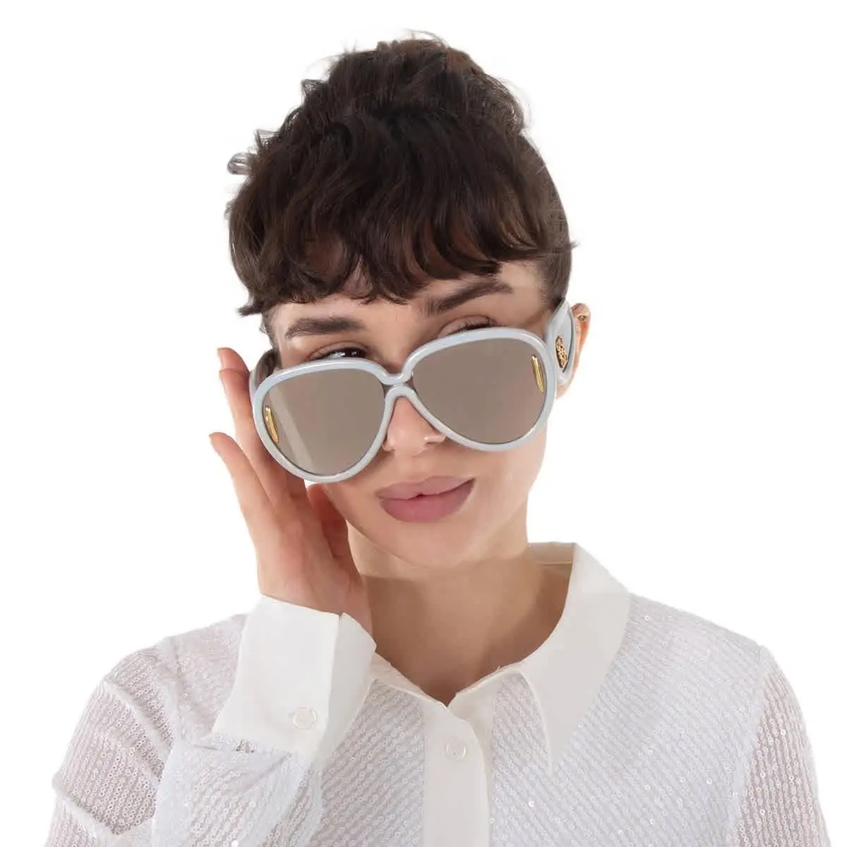 Smoke Mirror Pilot Unisex Sunglasses LW40132I 24C 65 LW40132I 24C 65 by Loewe