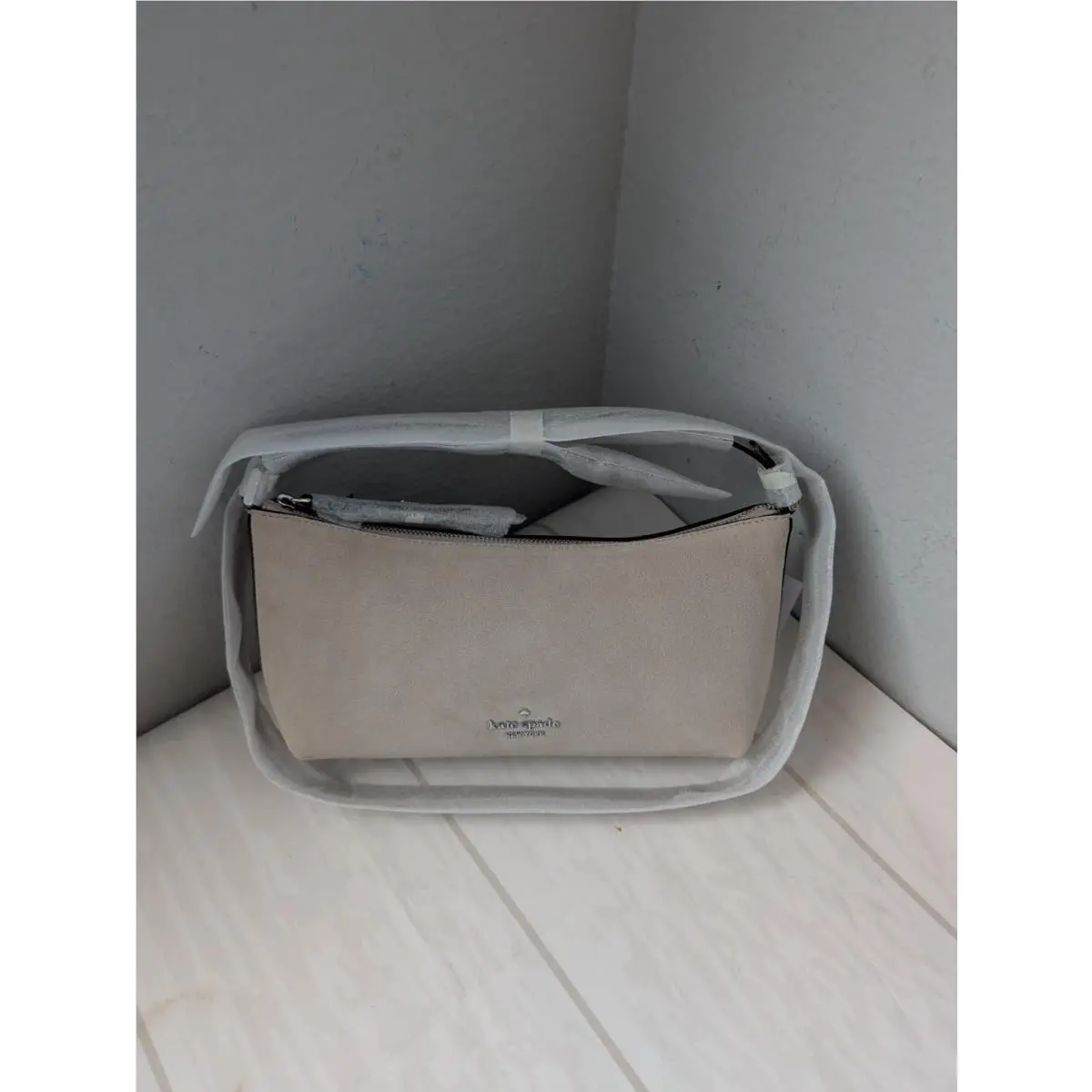 Kate Spade KP039 Lenox Suede Mini Crossbody Bag In Light Sand
