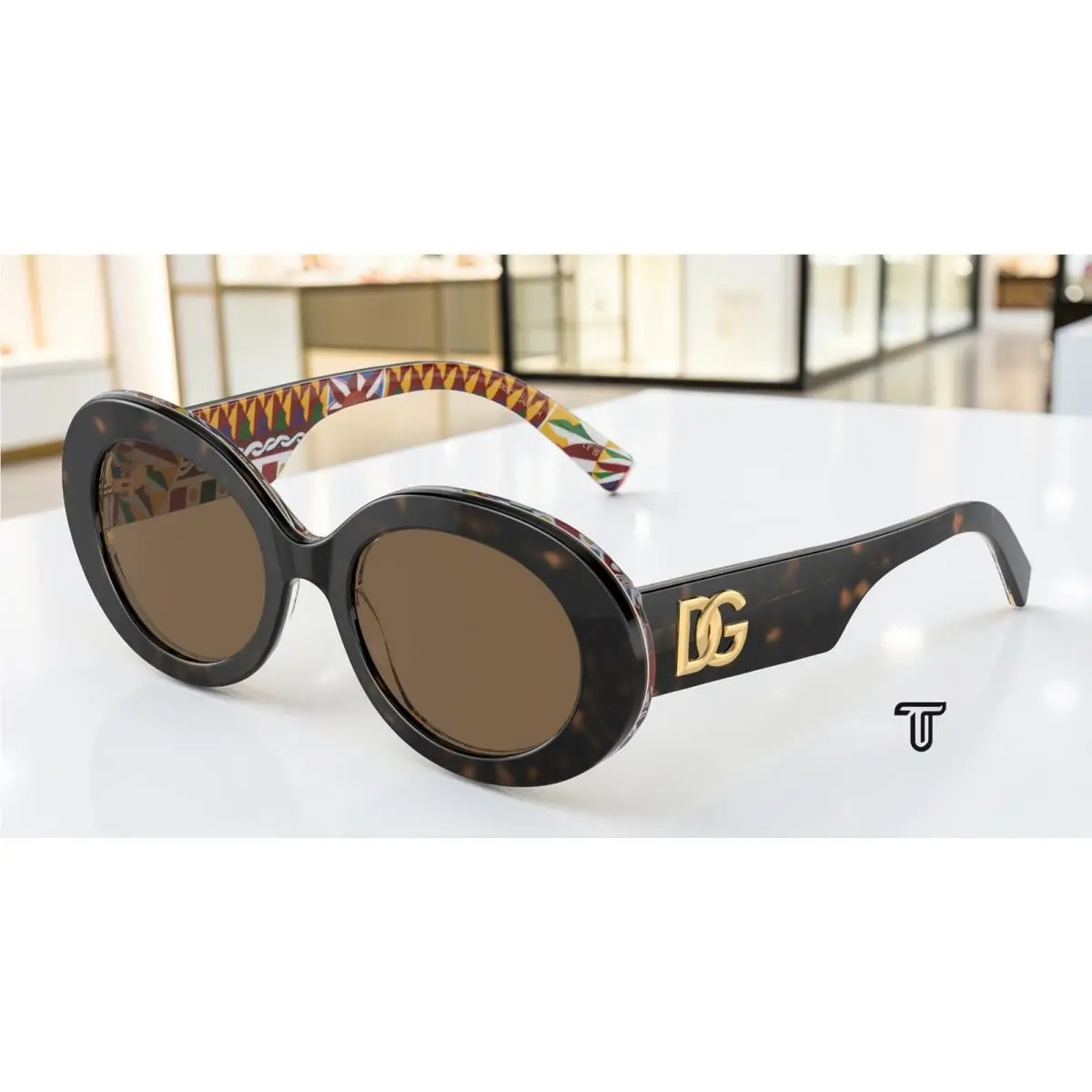 Dolce Gabbana DG4448 321773 Havana Barrow Dark Brown 51 mm Women`s Sunglasses