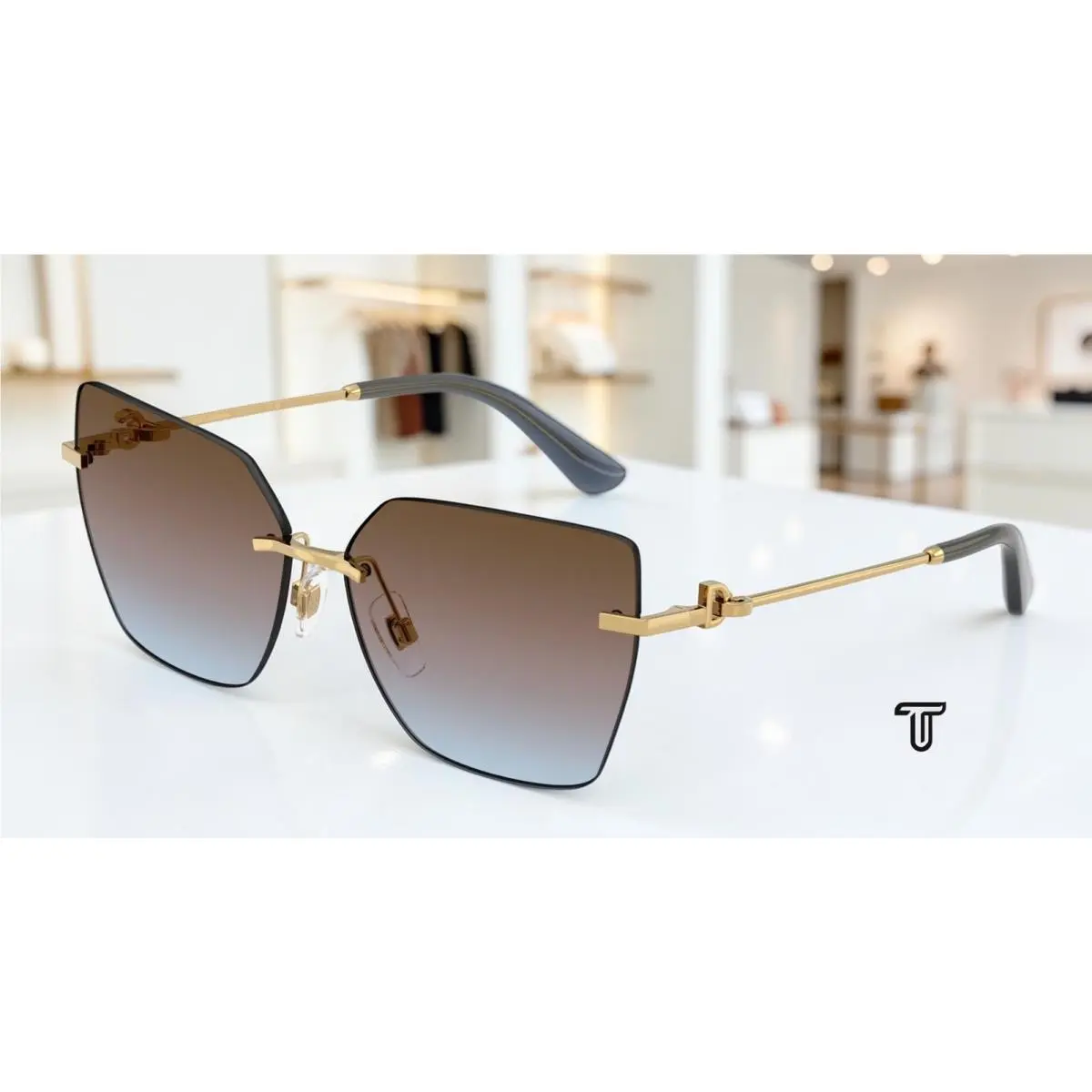 Dolce Gabbana DG2321 02 48 Gold Azure Pink Brown Grad 62 mm Women`s Sunglasses