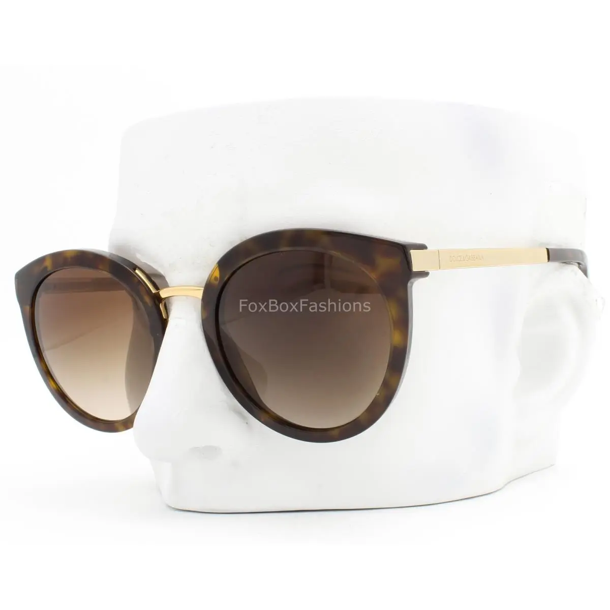 Dolce Gabbana Sunglasses Glossy Brown Havana on Gold DG 4268 502/13 with Case
