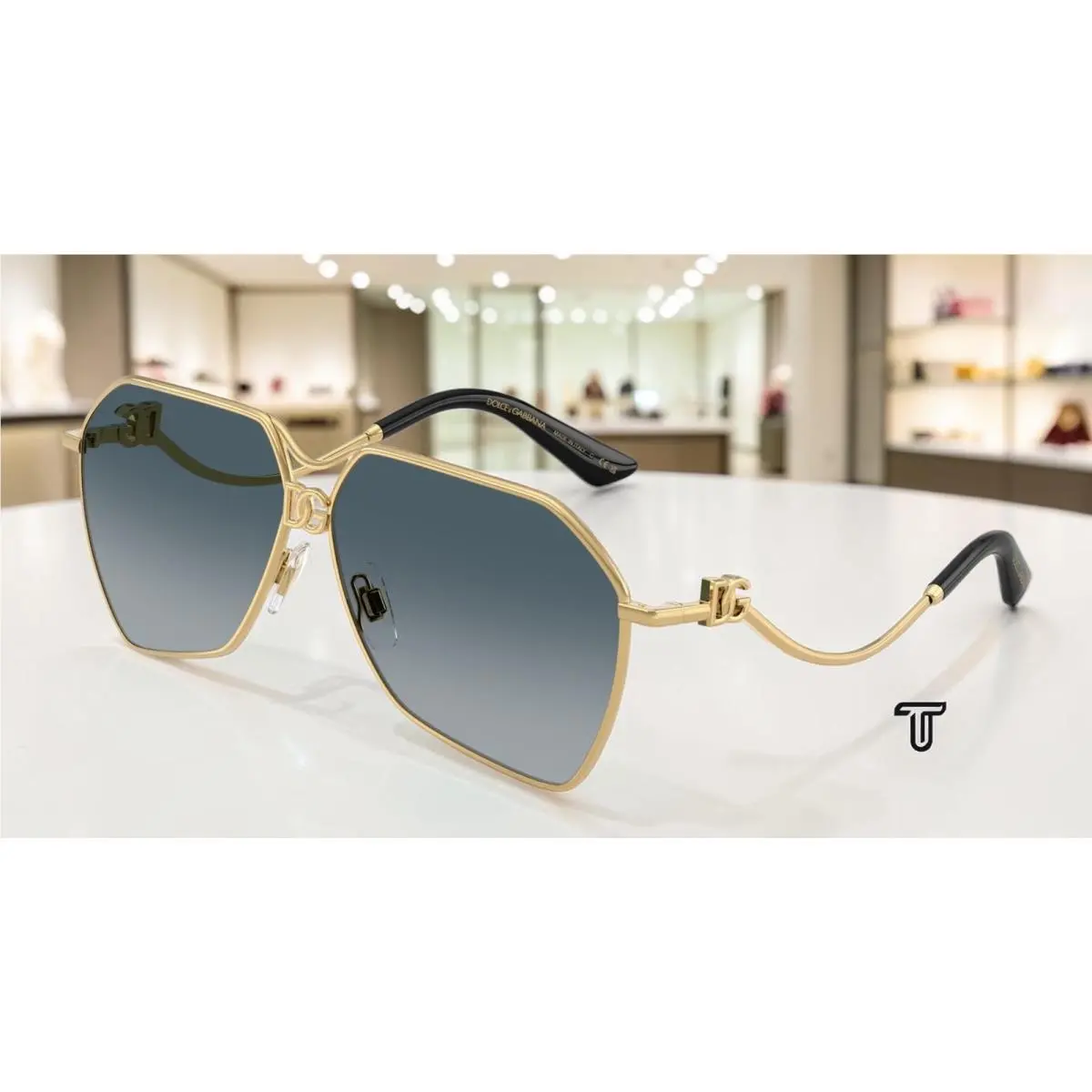 Dolce Gabbana DG2326 02 79 Gold Grey Gradient 62 mm Women`s Sunglasses
