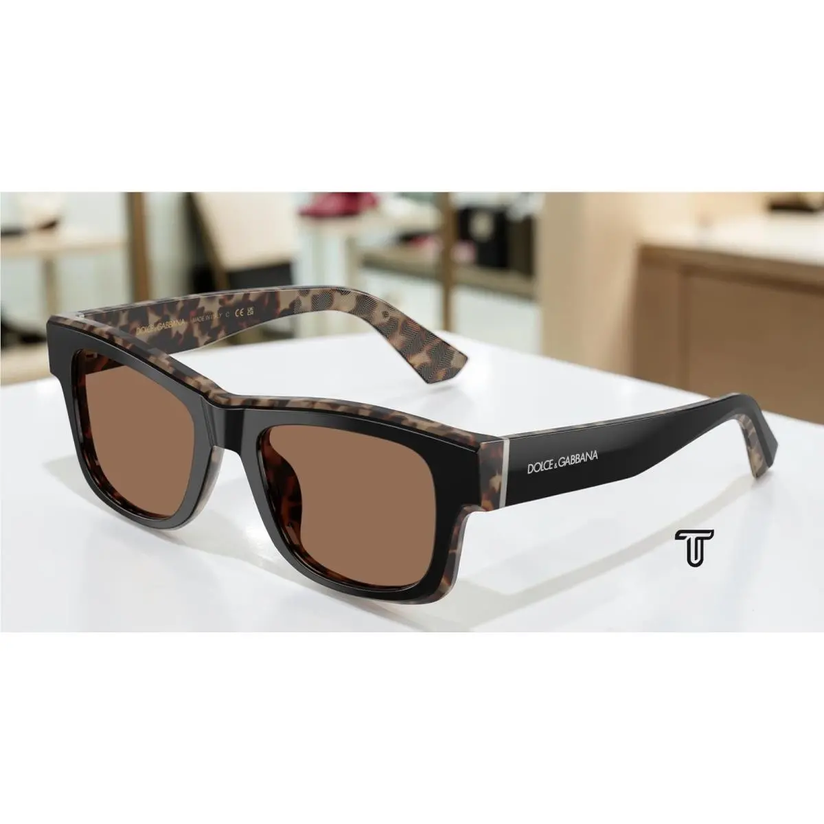 Dolce Gabbana DG4515 341773 Black On Red Havana Dark Brown 52mm Men Sunglasses