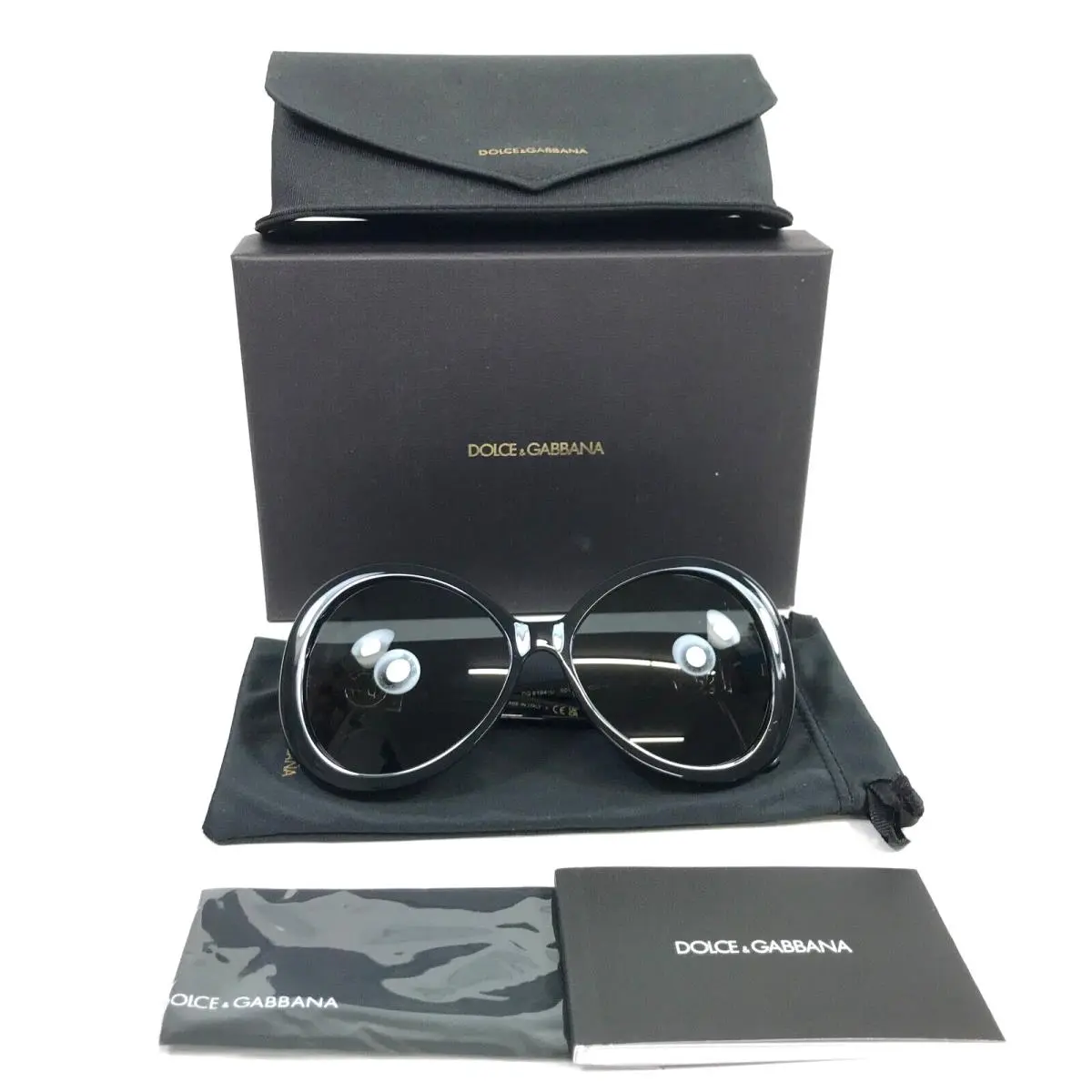 Dolce Gabbana Sunglasses DG6194-U 501/87 Black Round Frames with Black Lenses
