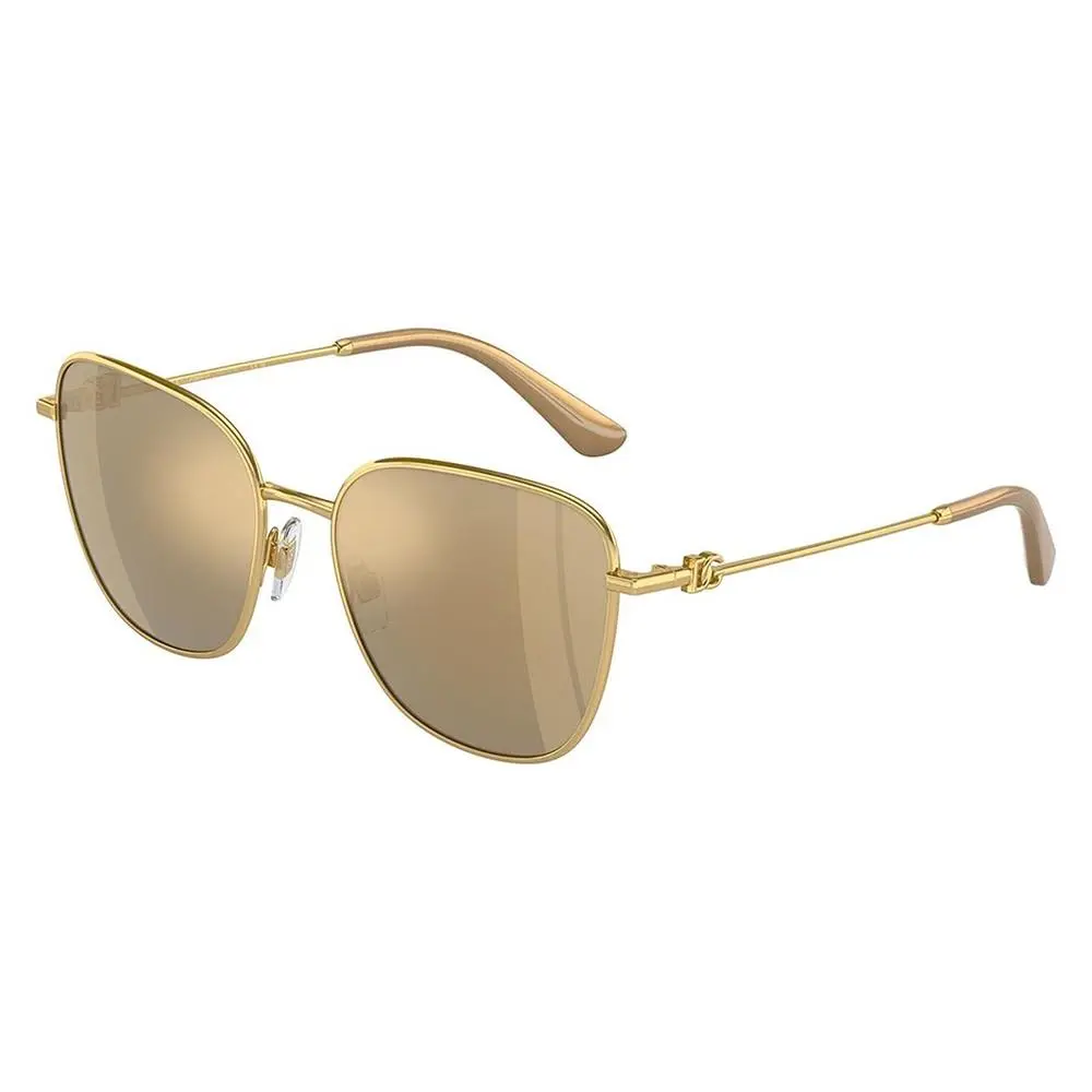 Dolce Gabbana DG 2293 02/7P Gold Metal Butterfly Sunglasses Gold Mirror Lens