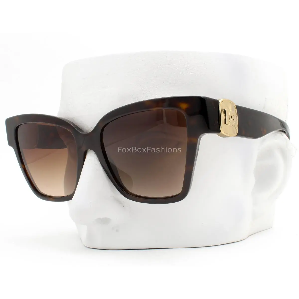 Dolce Gabbana Sunglasses Brown Tortoise Pale Gold Logo DG 4470 502/13 with Case