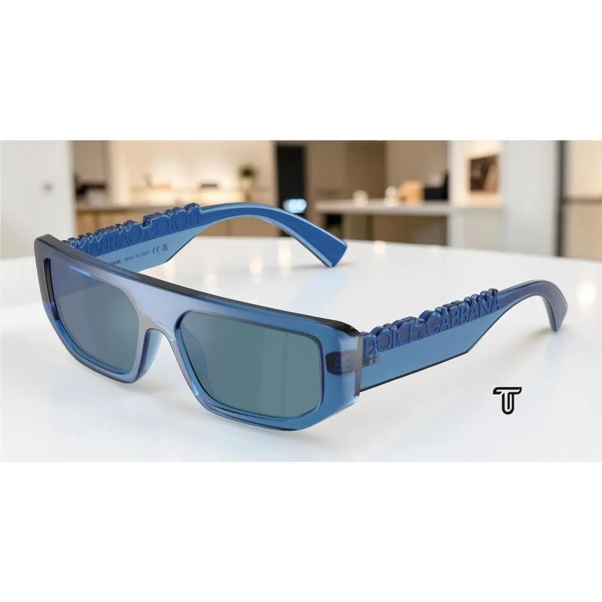 Dolce Gabbana DG6203 300925 Transparent Blue Grey Blue 56mm Unisex Sunglasses