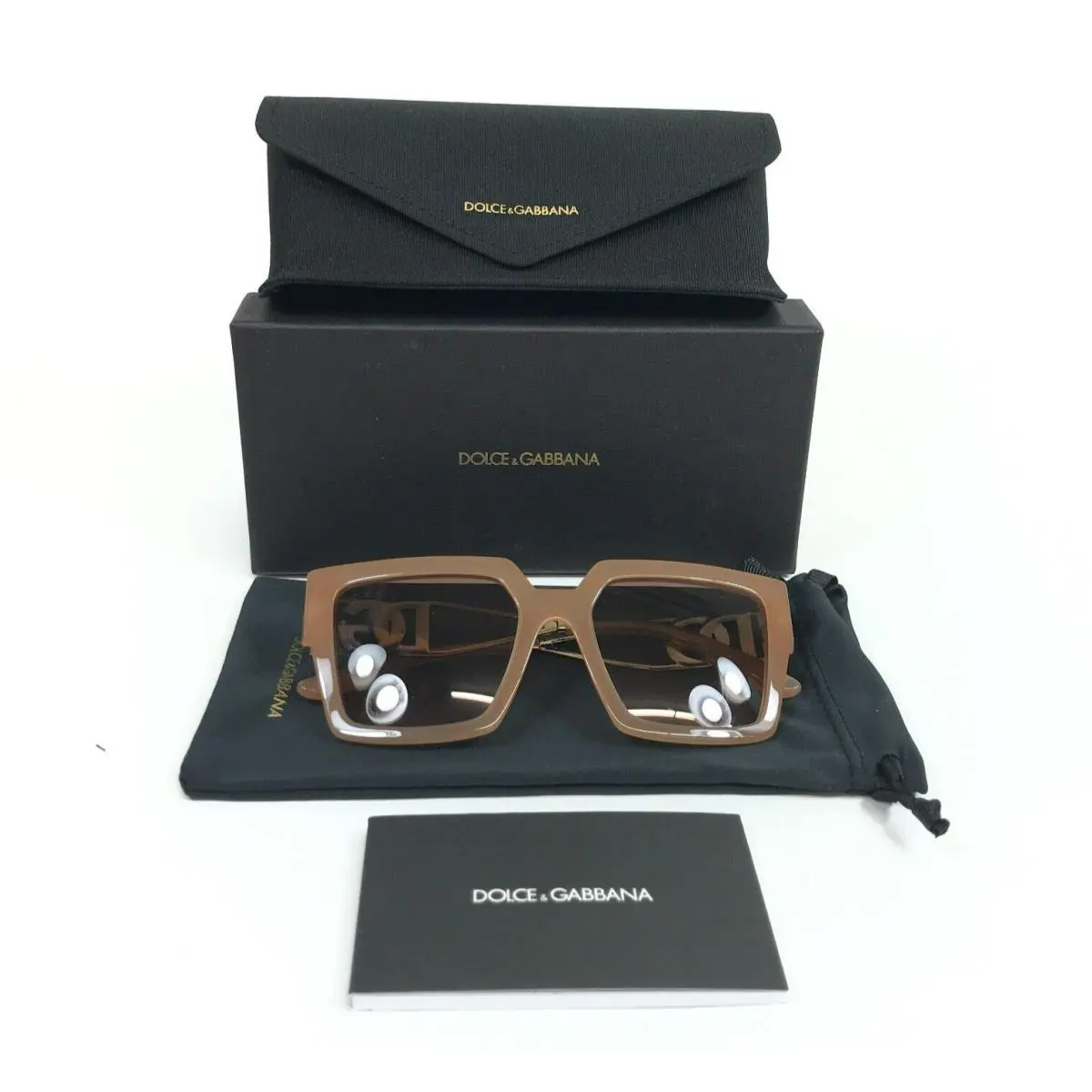 Dolce Gabbana Sunglasses DG4446-B 3436/11 Gold Crystals with Brown Lenses