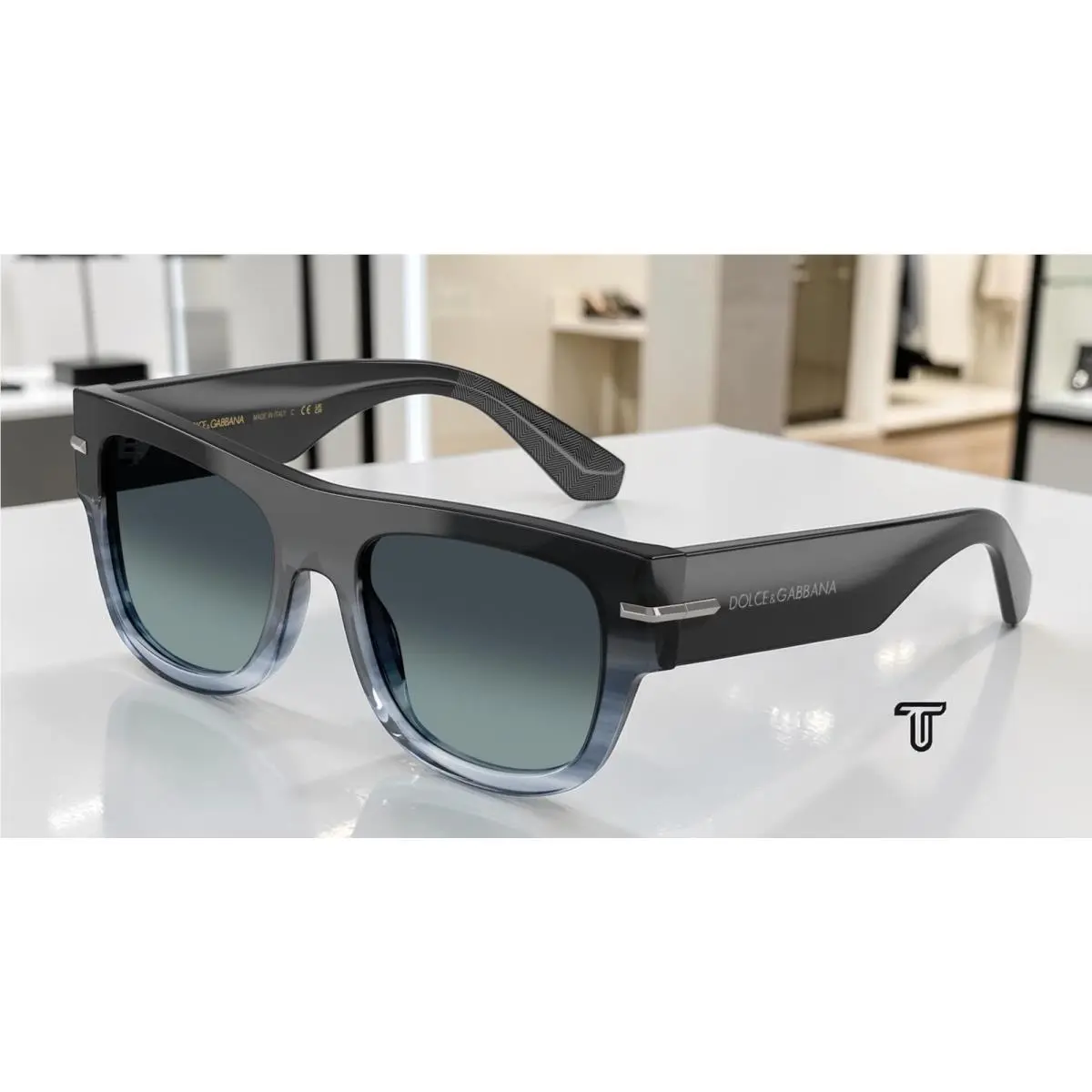 Dolce Gabbana DG4484 348519 Gradient Striped Blue Grad 54 mm Men`s Sunglasses