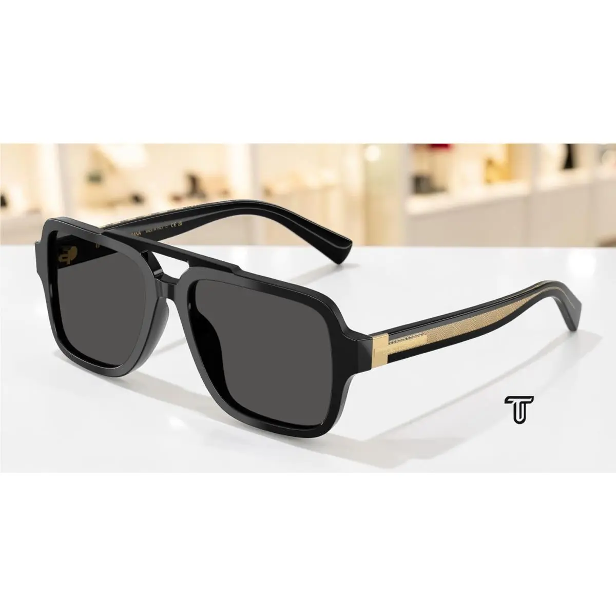 Dolce Gabbana DG4544 501 87 Black Dark Grey 56 mm Men`s Sunglasses by Dolce & Gabbana