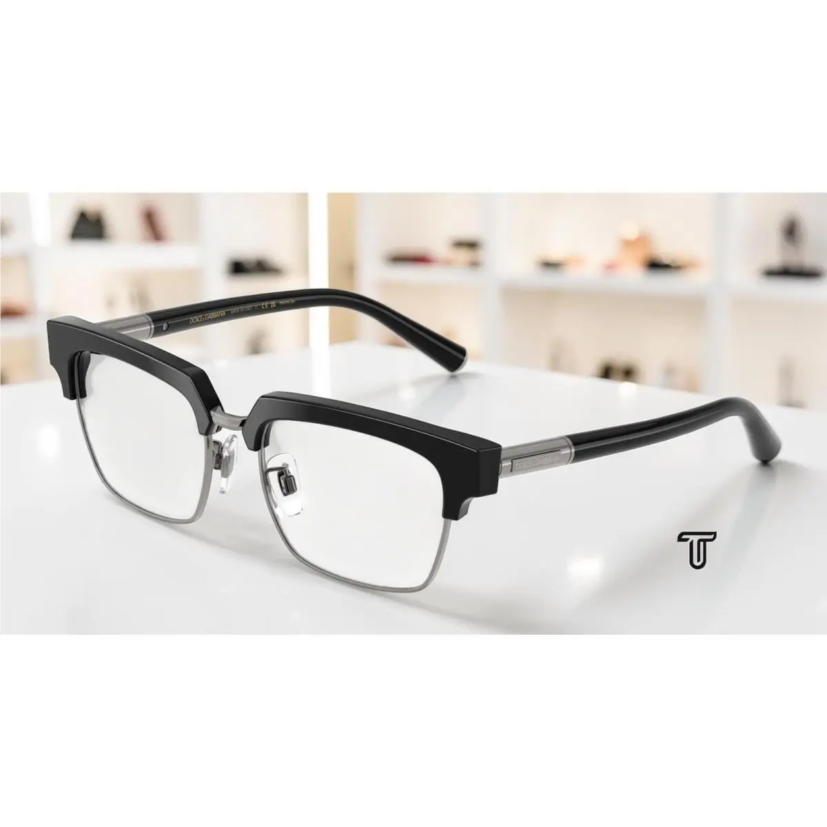 Dolce Gabbana DG4522 501 M3 Black Photo Clear Grey Quarz 54mm Men`s Sunglasses