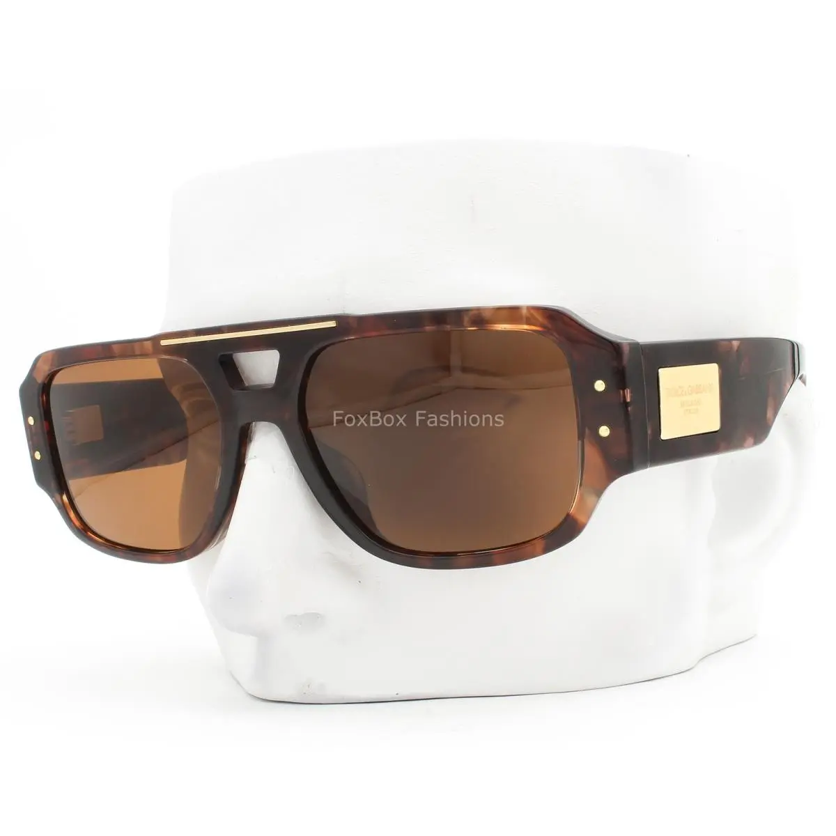 Dolce Gabbana Sunglasses Red Brown Havana Gold Plaque DG 4482F 3222/73 with Case