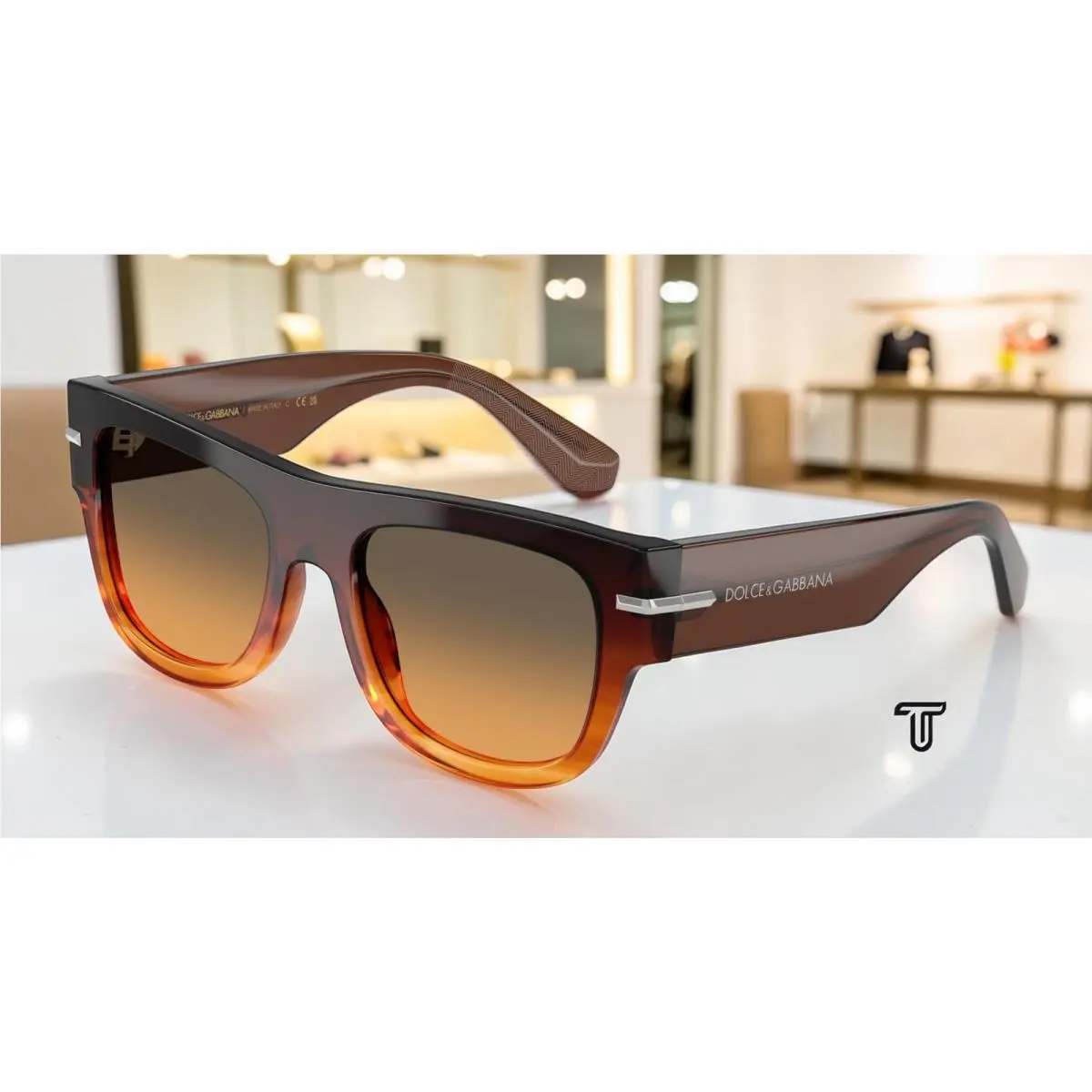Dolce Gabbana DG4484 348618 Gradient Brown Orange Gradient 54mm Men`s Sunglasses