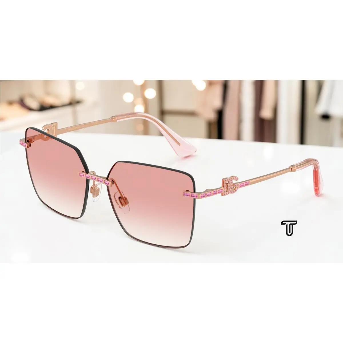 Dolce Gabbana DG2332B 12988D Rose Gold Gradient Pink 59 mm Women`s Sunglasses