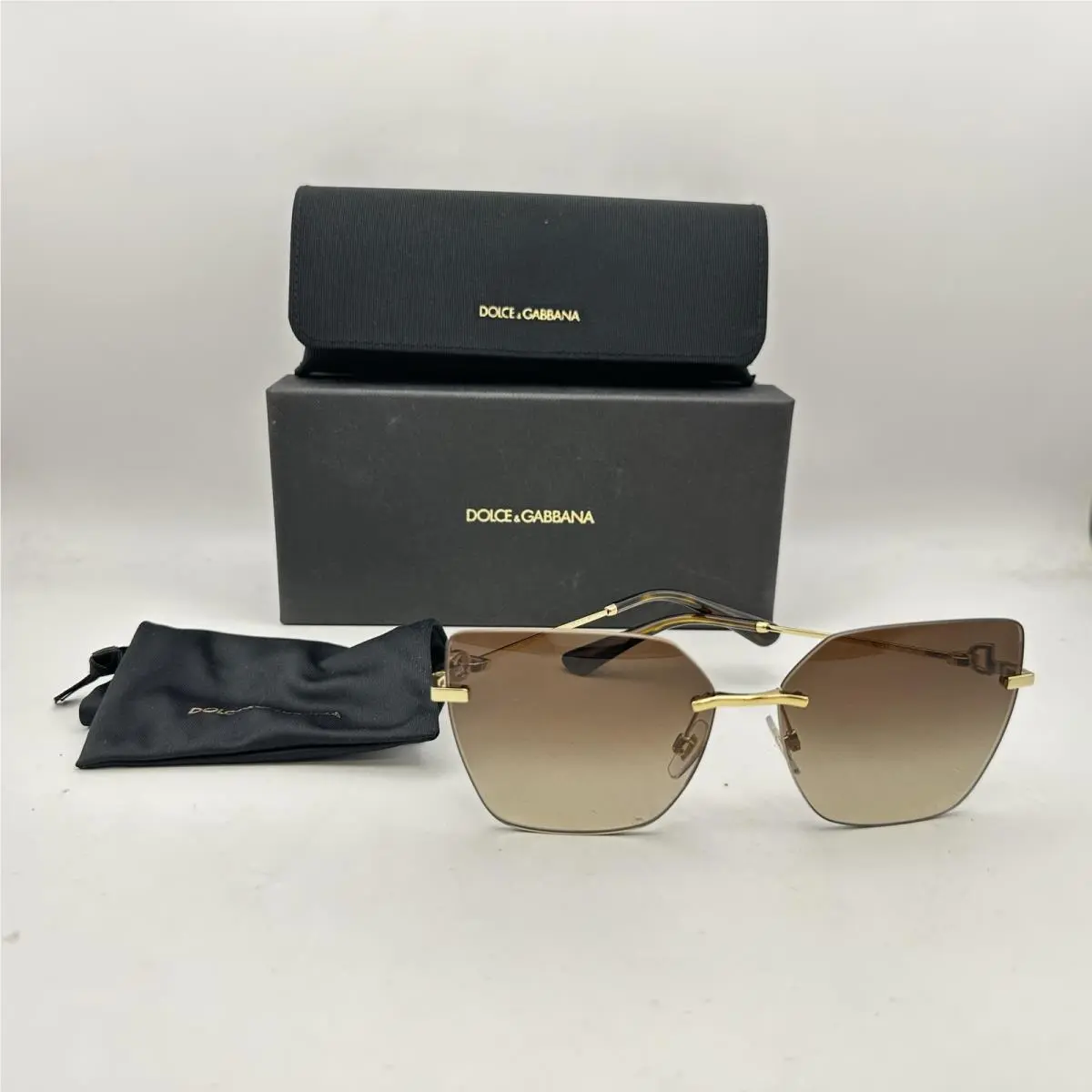 Dolce Gabbana Womens Large Butterfly Gradient Sunglasses DG2321 Gold/brown