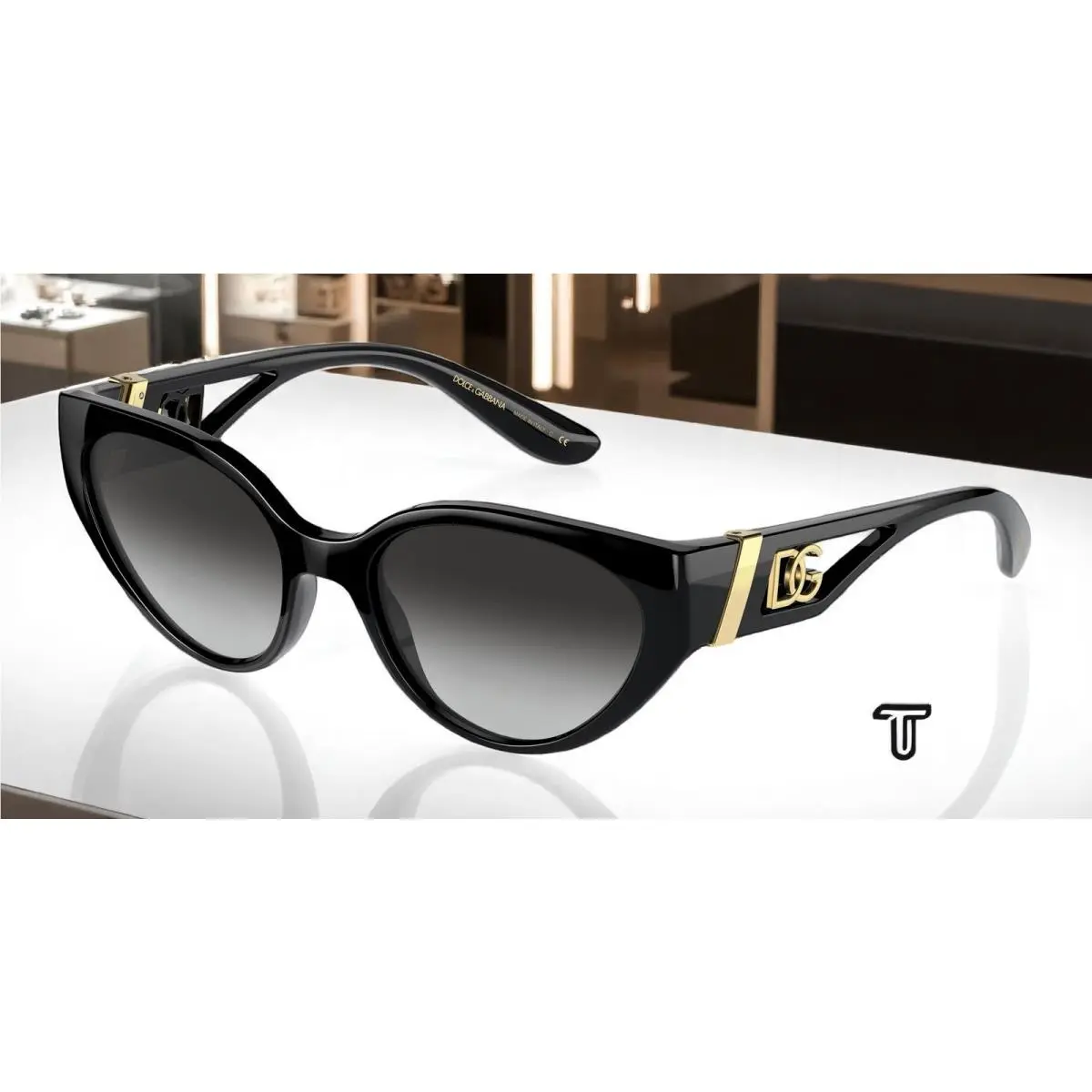 Dolce Gabbana DG6146 501 8G Black Gradient Grey 54 mm Women`s Sunglasses