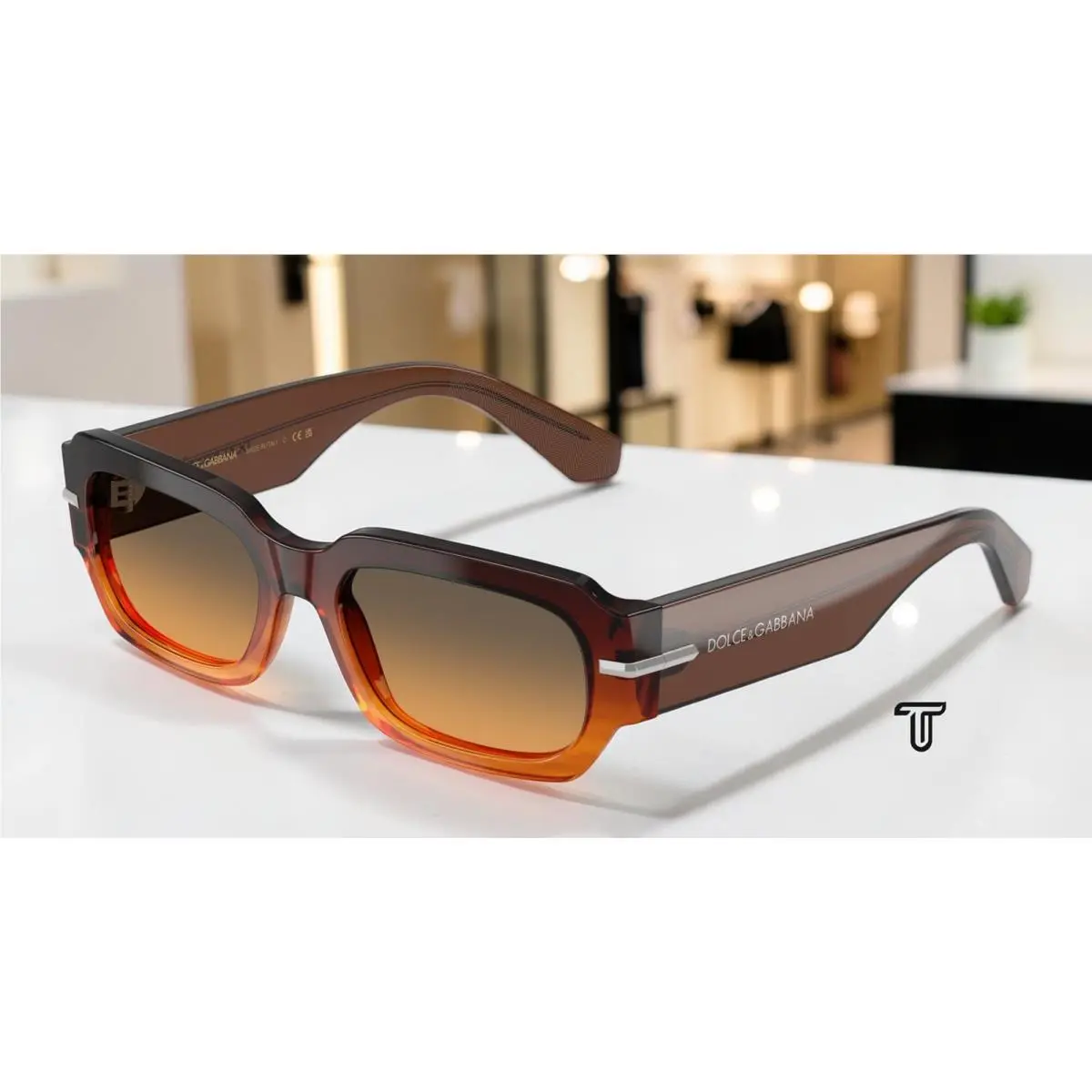 Dolce Gabbana DG4485 348618 Gradient Brown Orange Gradient 54mm Men`s Sunglasses