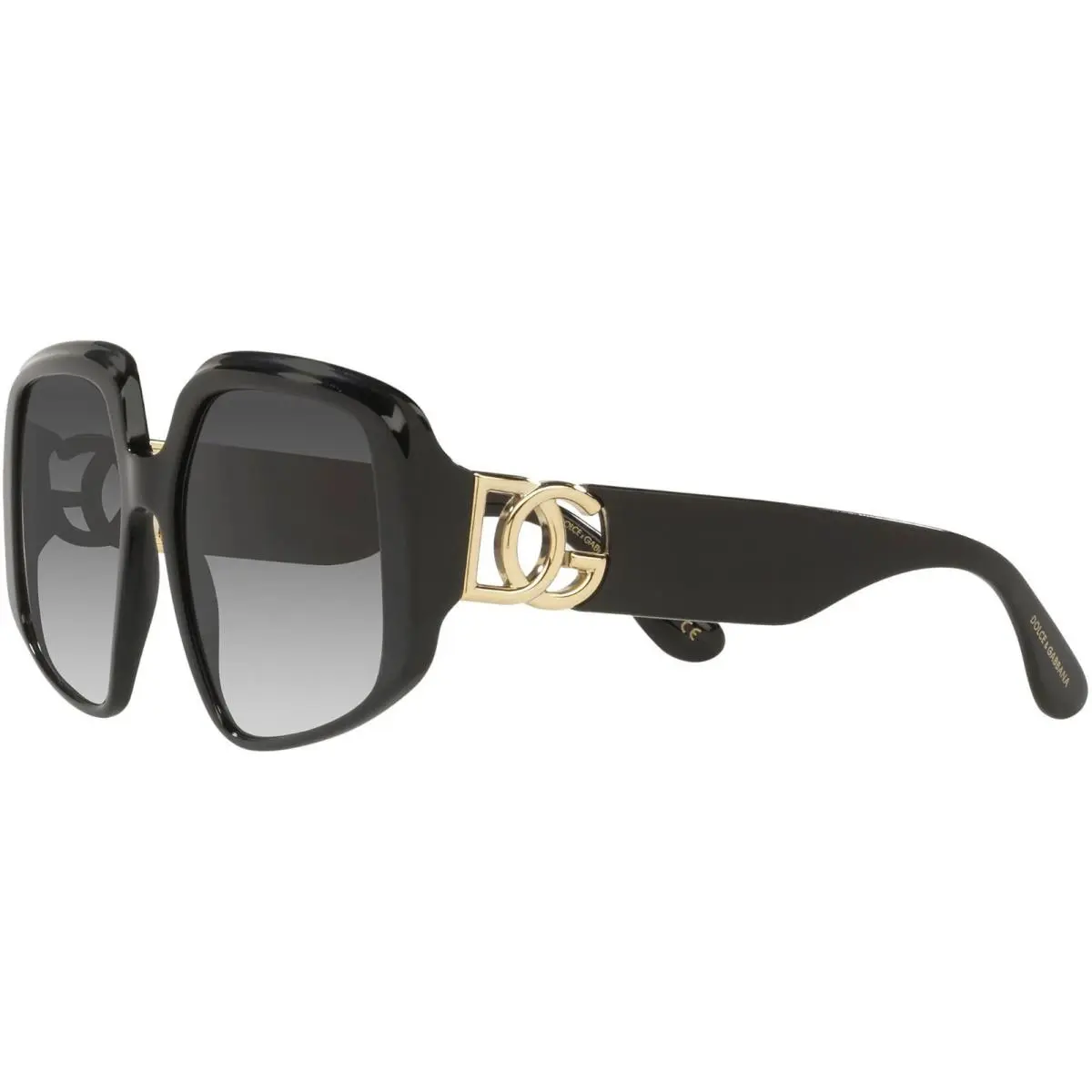 Dolce Gabbana Crossed 4386 Gray Brown Smoke Oversized Logo Sunglass DG4386F by Dolce & Gabbana