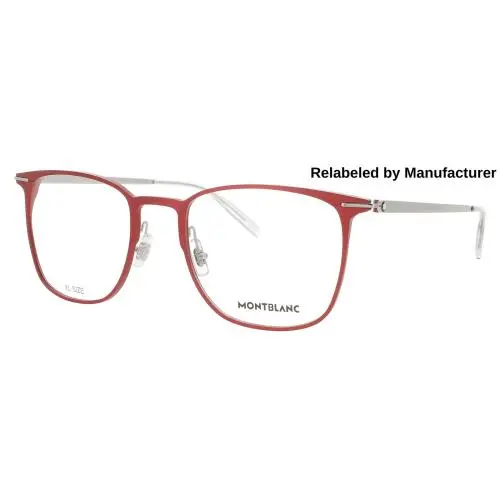 Montblanc MB0232O-006-53-RELABELED Eyeglasses Eye Glasses 006 Red/silver Authent
