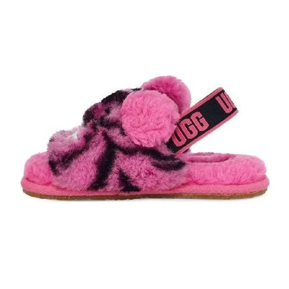Toddler`s Ugg Fluff Yeah Slide Tiger Stuffie Carnation 1124940T-CRNT